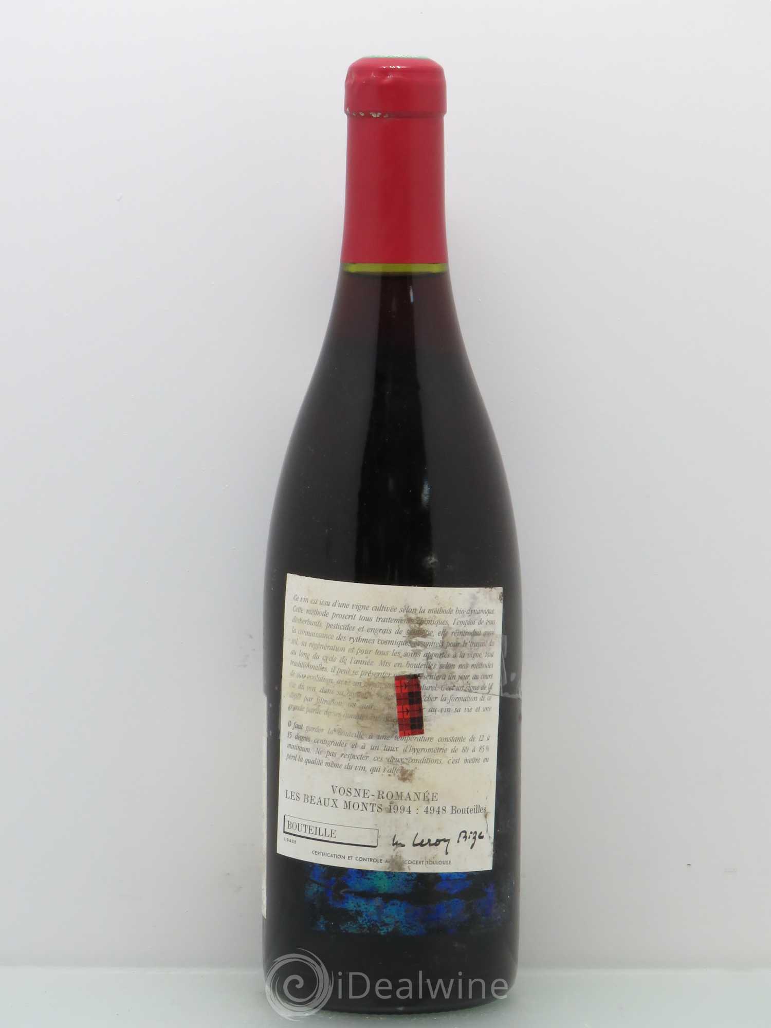 Vosne-Romanée 1er Cru Les Beaux-Monts Leroy (Domaine) 1994 - Lot de 1 bouteille - 1