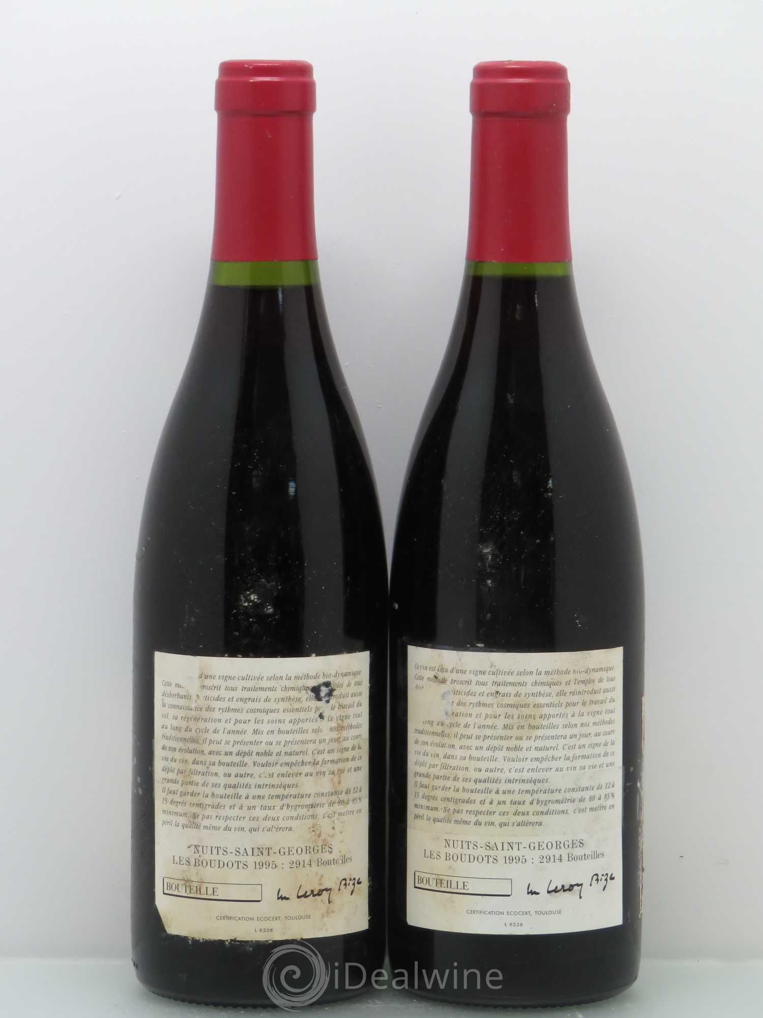 Nuits-Saint-Georges 1er Cru Aux Boudots Leroy (Domaine) 1995 - Lot de 2 bouteilles - 1