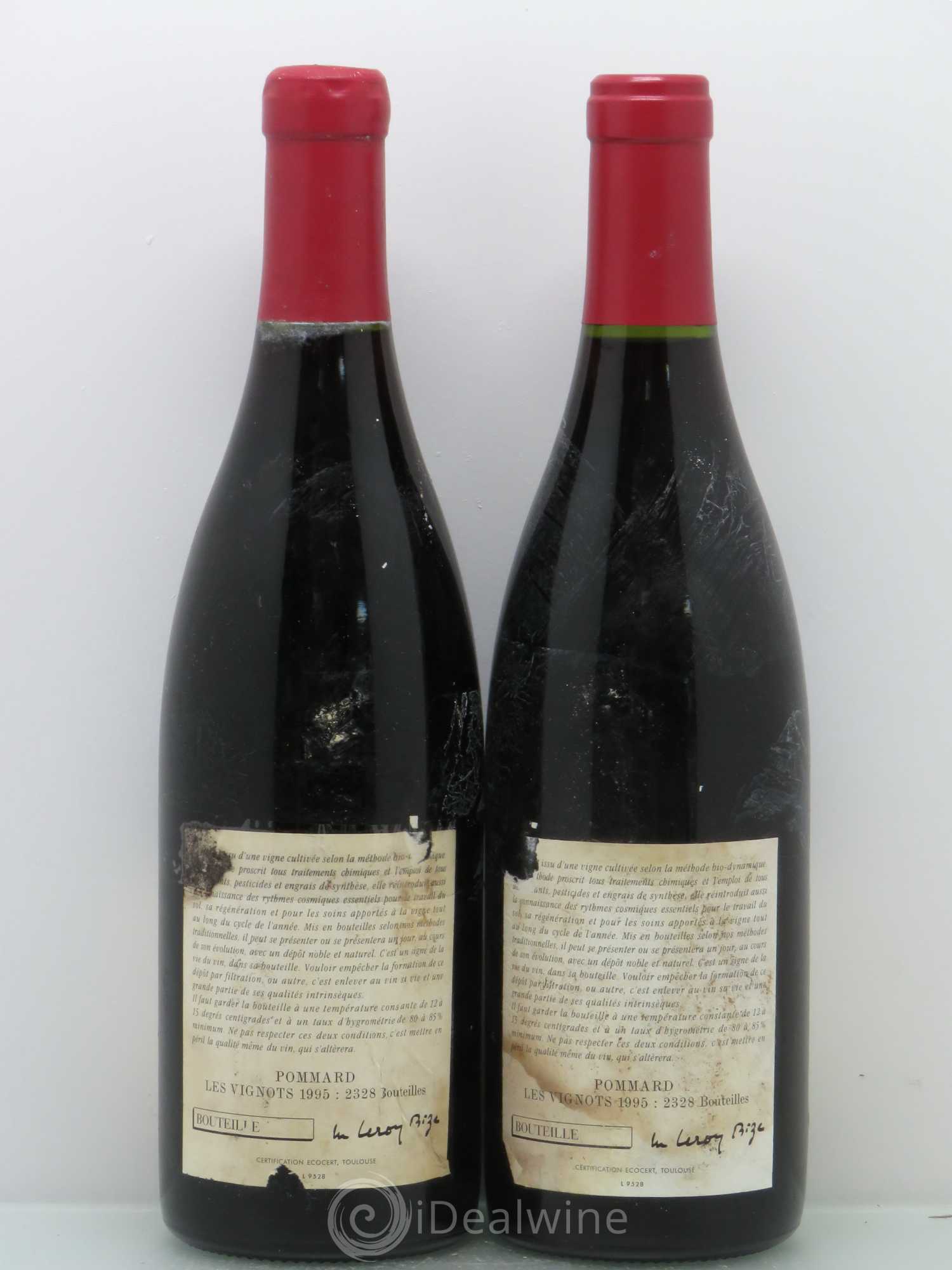 Pommard Les Vignots Leroy (Domaine) 1995 - Lot de 2 bouteilles - 1
