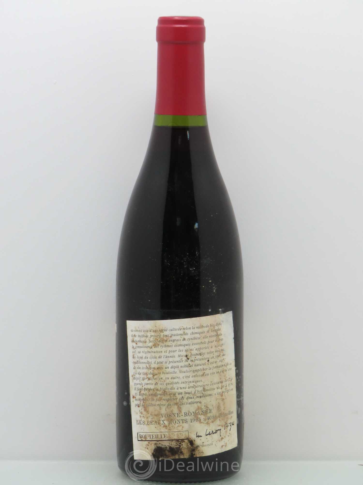 Vosne-Romanée 1er Cru Les Beaux-Monts Leroy (Domaine) 1995 - Lot de 1 bouteille - 1