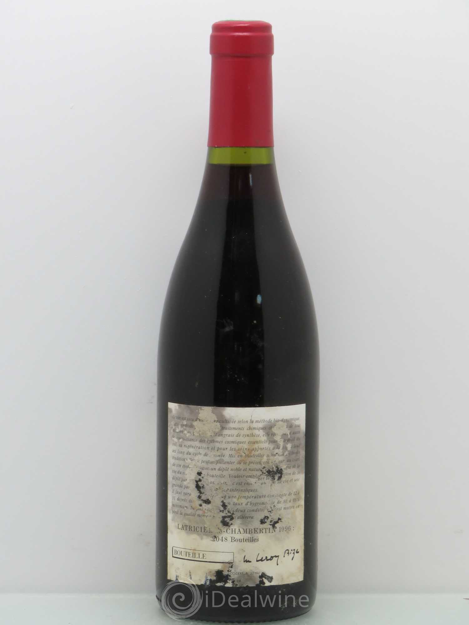 Latricières-Chambertin Grand Cru Leroy (Domaine) 1996 - Lot de 1 bouteille - 1