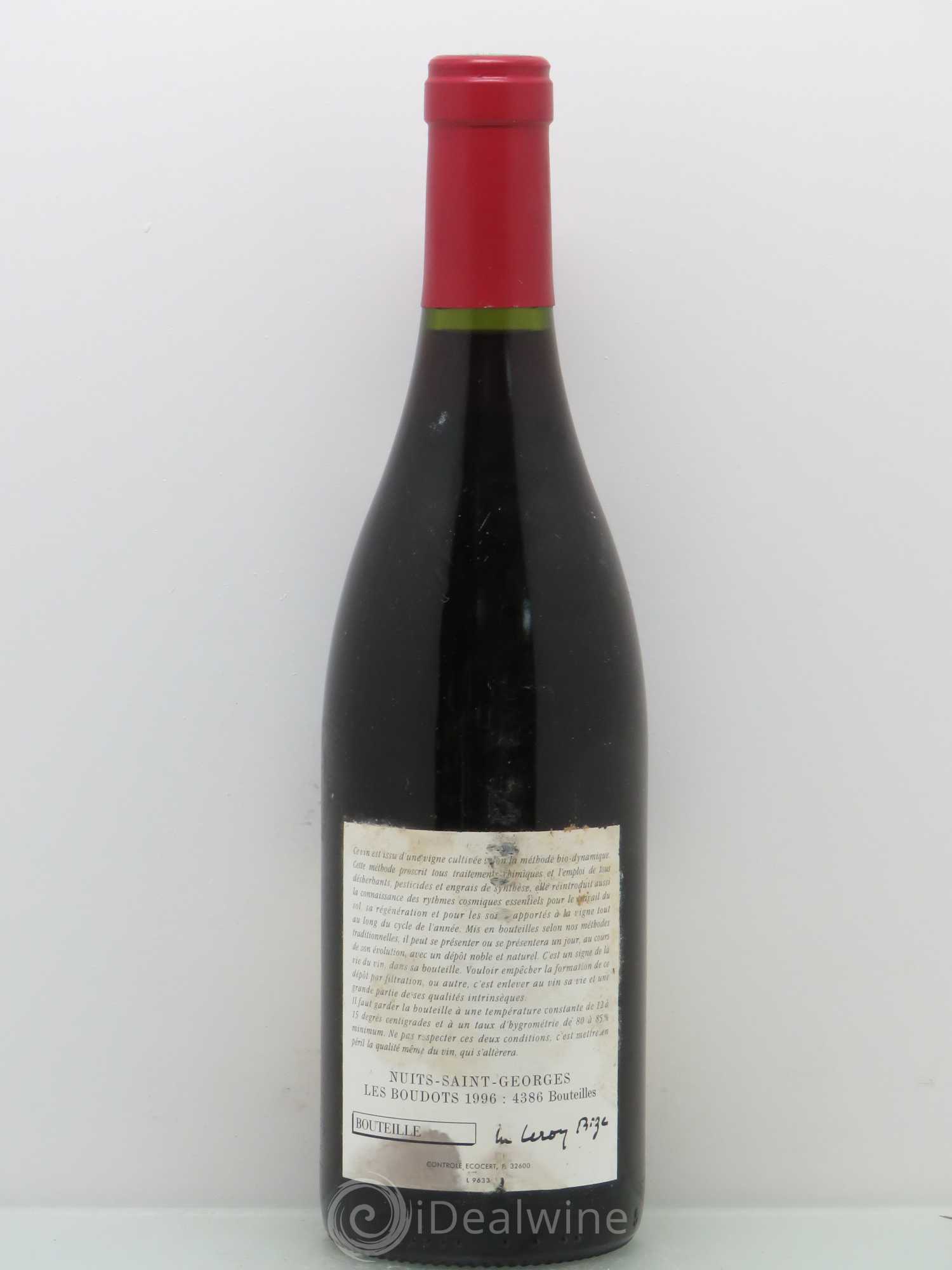 Nuits-Saint-Georges 1er Cru Aux Boudots Leroy (Domaine) 1996 - Lot de 1 bouteille - 1