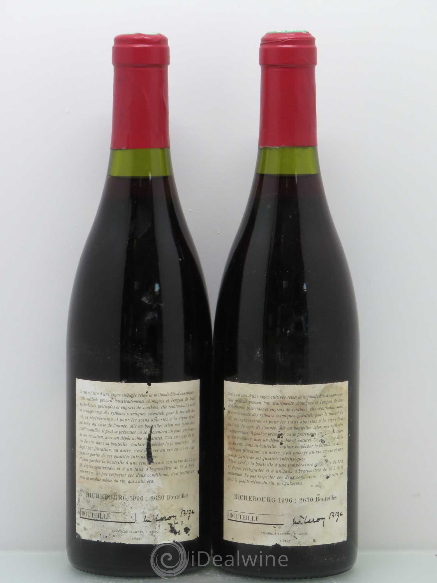 Richebourg Grand Cru Leroy (Domaine) 1996 - Lot de 2 bouteilles - 1