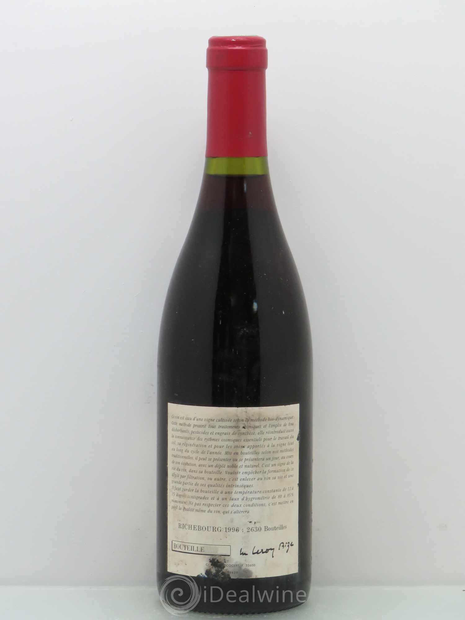 Richebourg Grand Cru Leroy (Domaine) 1996 - Lot de 1 bouteille - 1