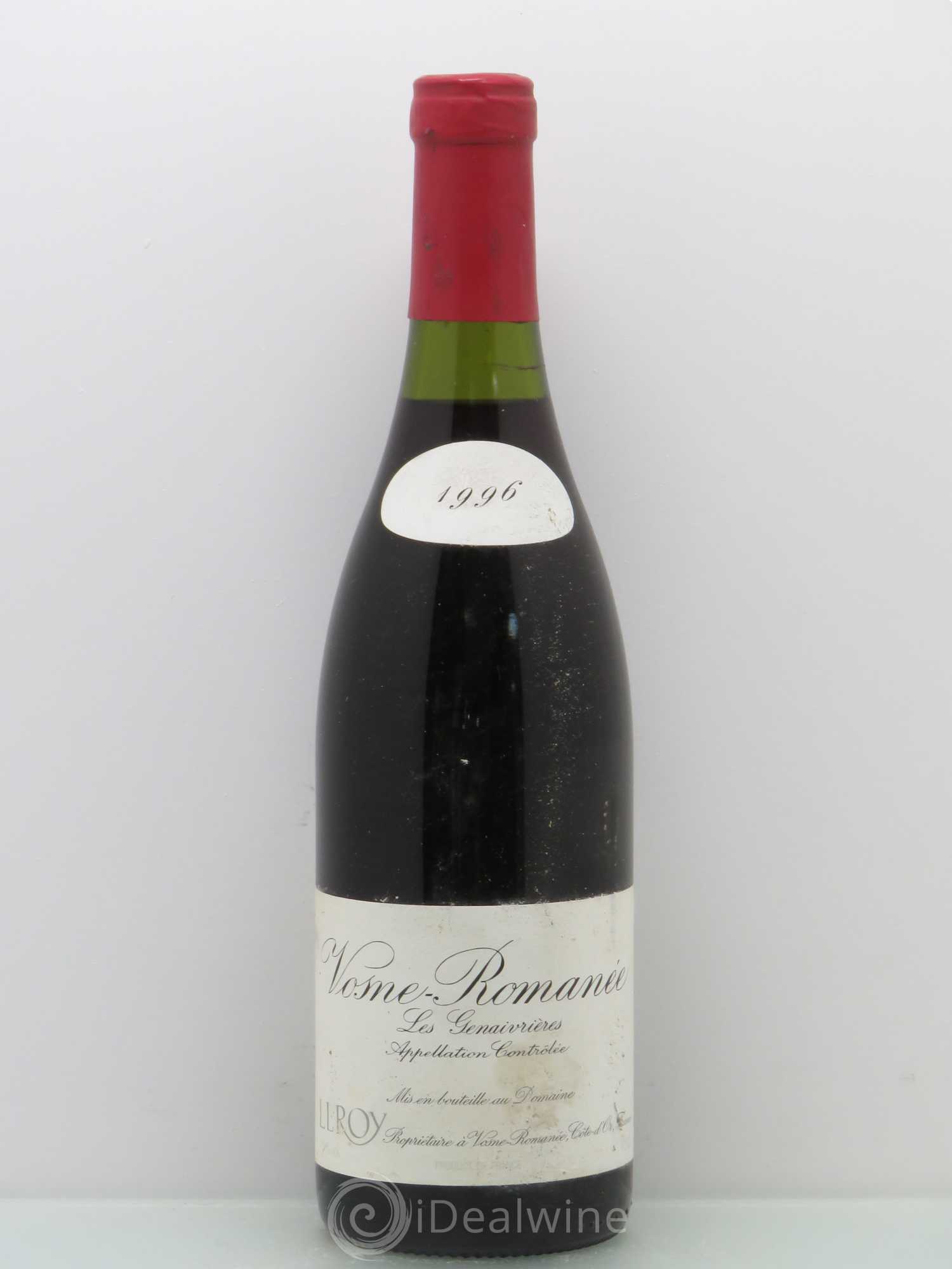 Vosne-Romanée Les Genaivrières Leroy (Domaine) 1996 - Lot de 1 bouteille - 0