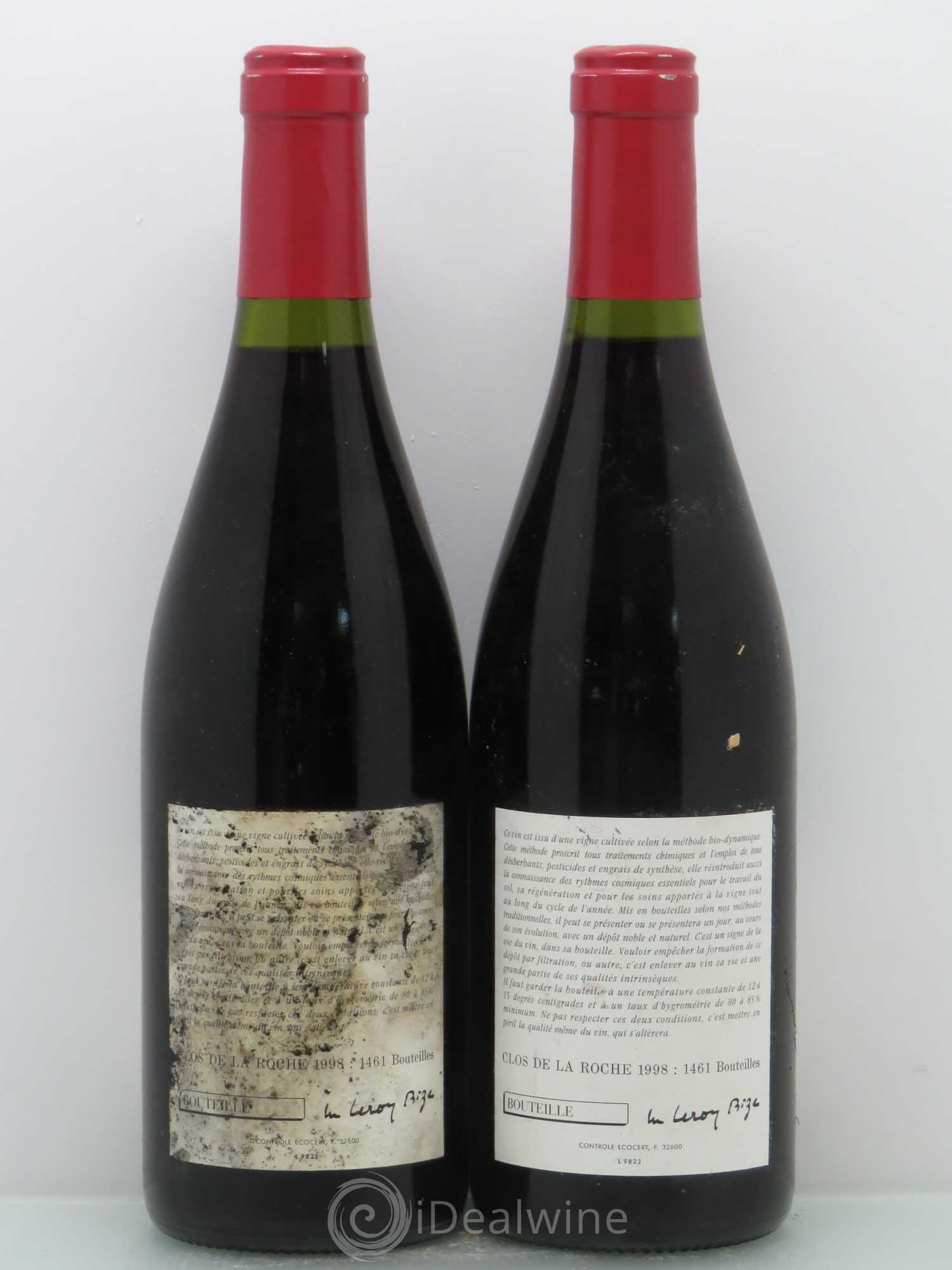 Clos de la Roche Grand Cru Leroy (Domaine) 1998 - Lot de 2 bouteilles - 1