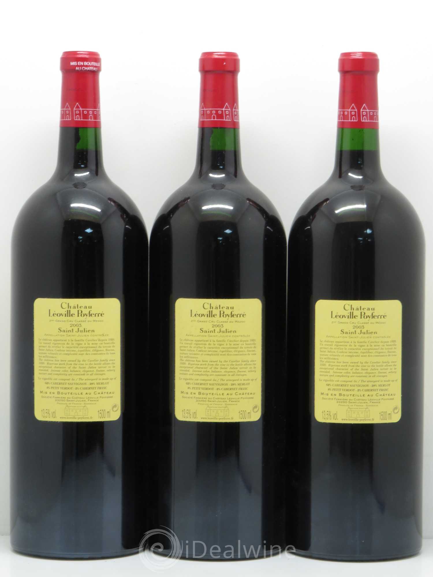 Château Léoville Poyferré 2ème Grand Cru Classé 2003 - Lot de 3 magnums - 1