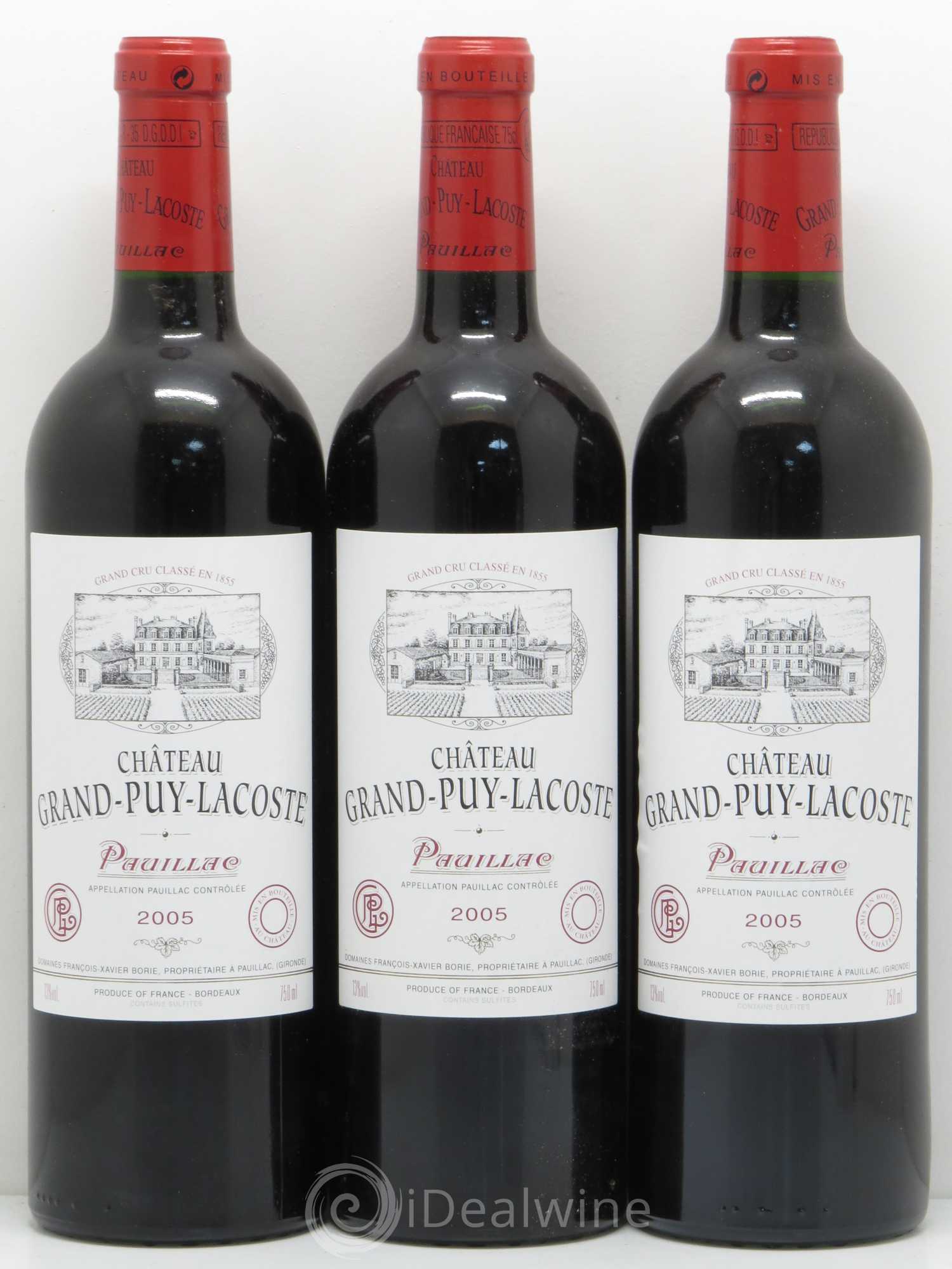 Château Grand Puy Lacoste 5ème Grand Cru Classé 2005 - Lot de 6 bouteilles - 1