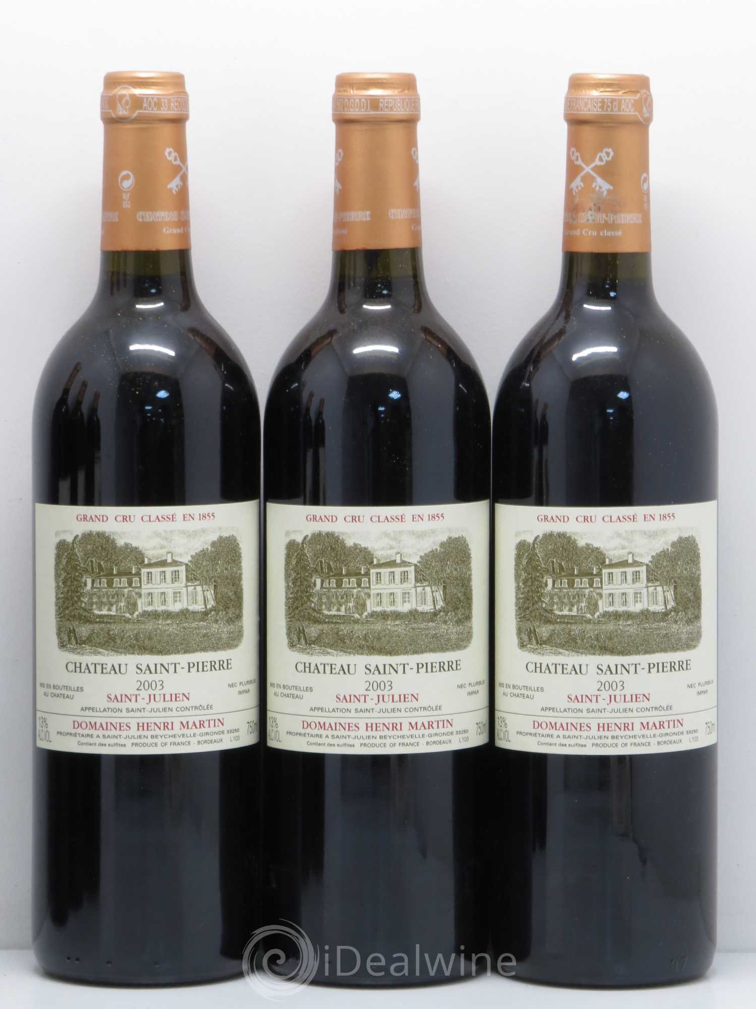 Château Saint-Pierre 4ème Grand Cru Classé 2003 - Lot de 6 bouteilles - 1
