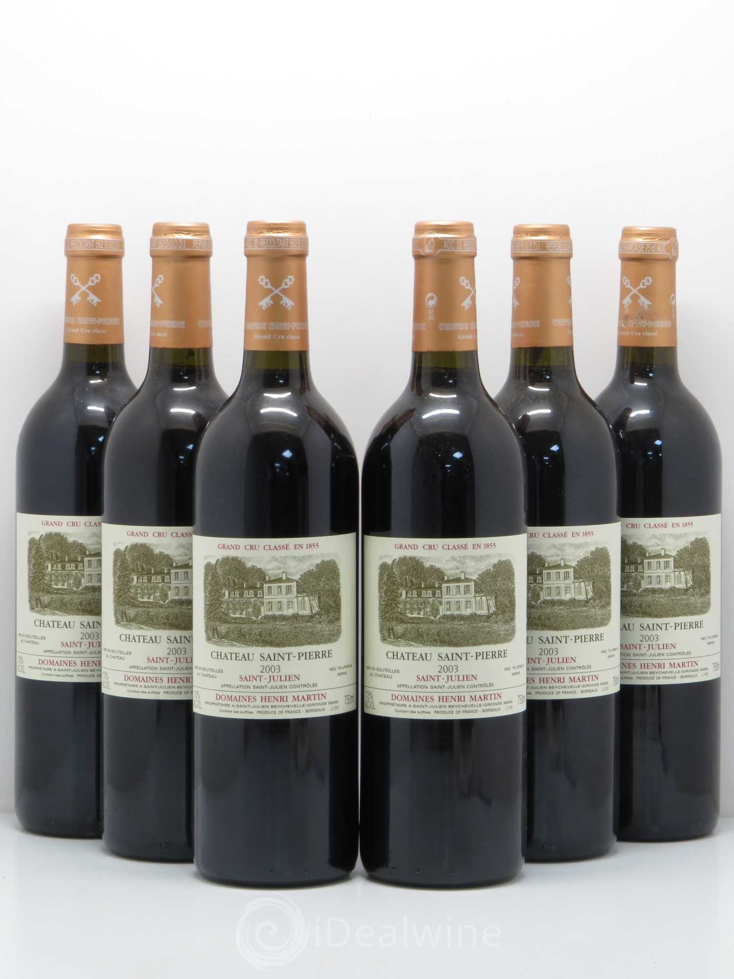 Château Saint-Pierre 4ème Grand Cru Classé 2003 - Lot de 6 bouteilles - 0