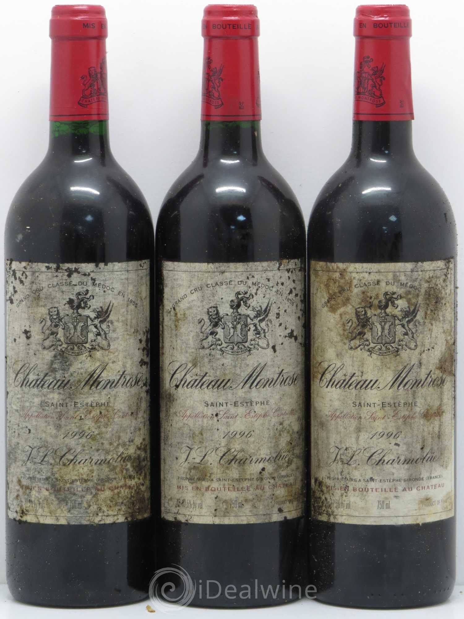Château Montrose 2ème Grand Cru Classé 1996 - Lot de 3 bouteilles - 0