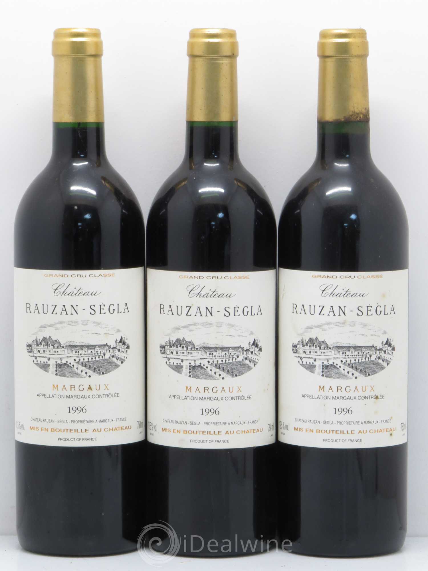 Château Rauzan Ségla Grand Cru Classé 1996 - Lot de 3 bouteilles - 0