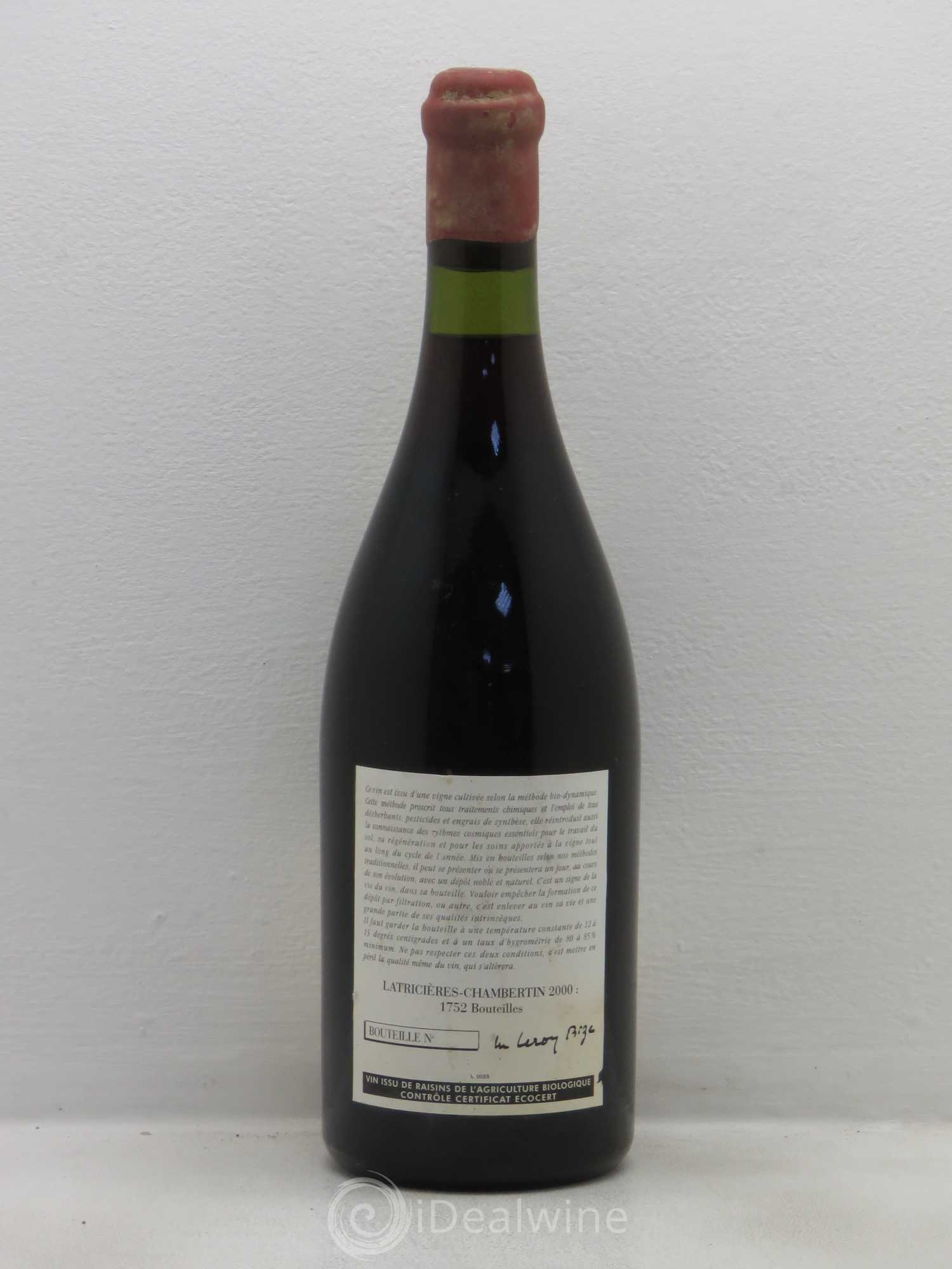 Latricières-Chambertin Grand Cru Leroy (Domaine) 2000 - Lot de 1 bouteille - 1