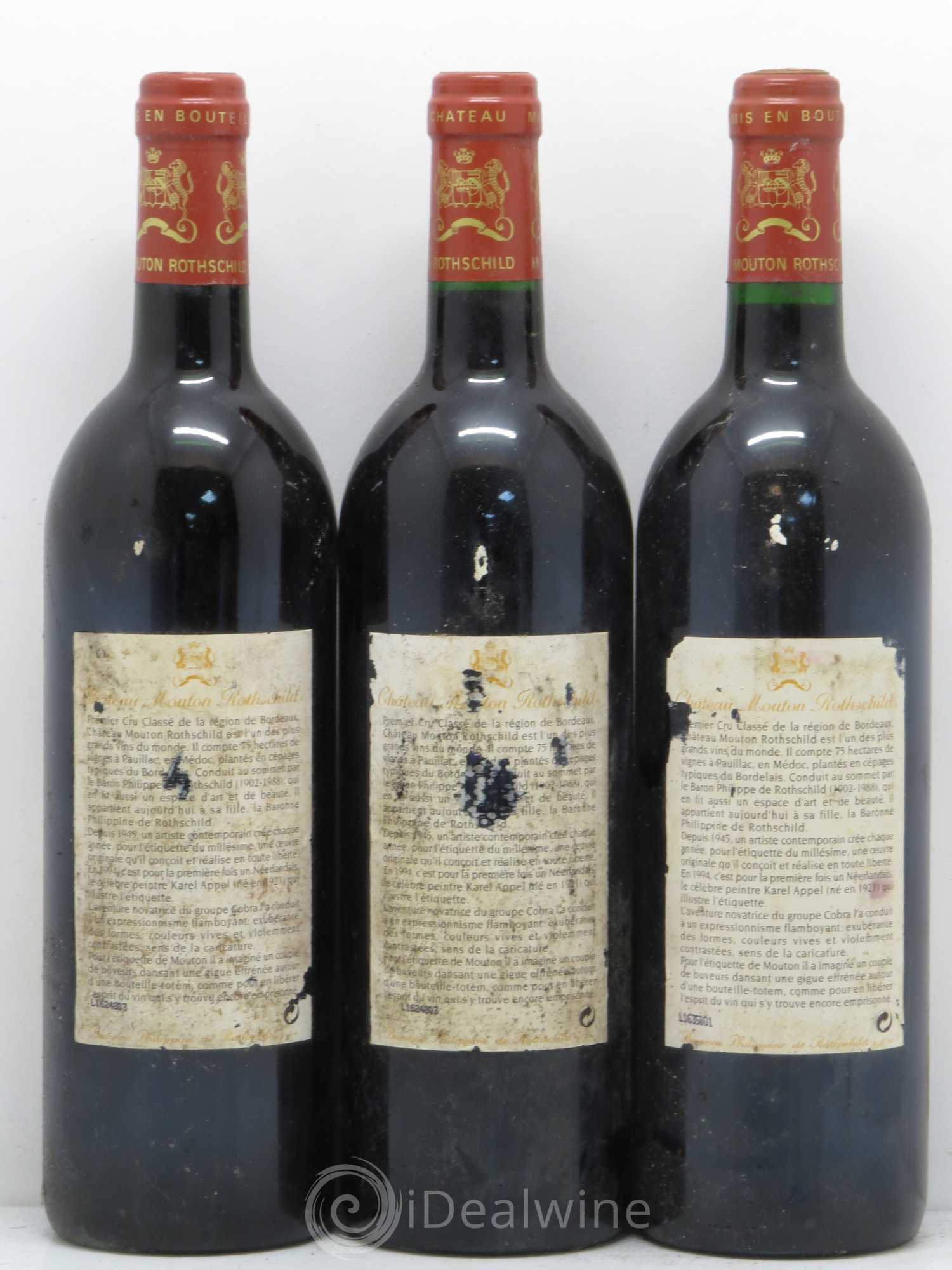 Château Mouton Rothschild 1er Grand Cru Classé 1994 - Lot de 3 bouteilles - 1