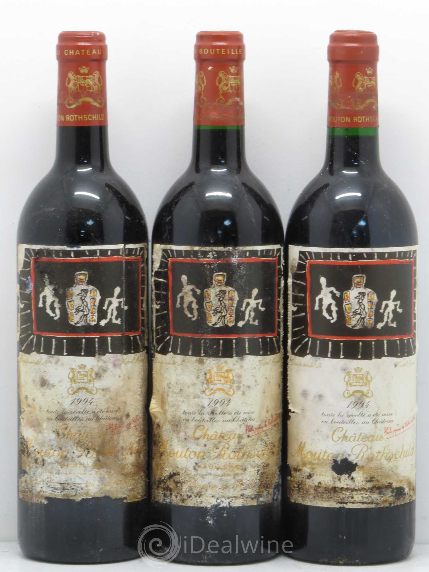 Château Mouton Rothschild 1er Grand Cru Classé 1994 - Lot de 3 bouteilles - 0