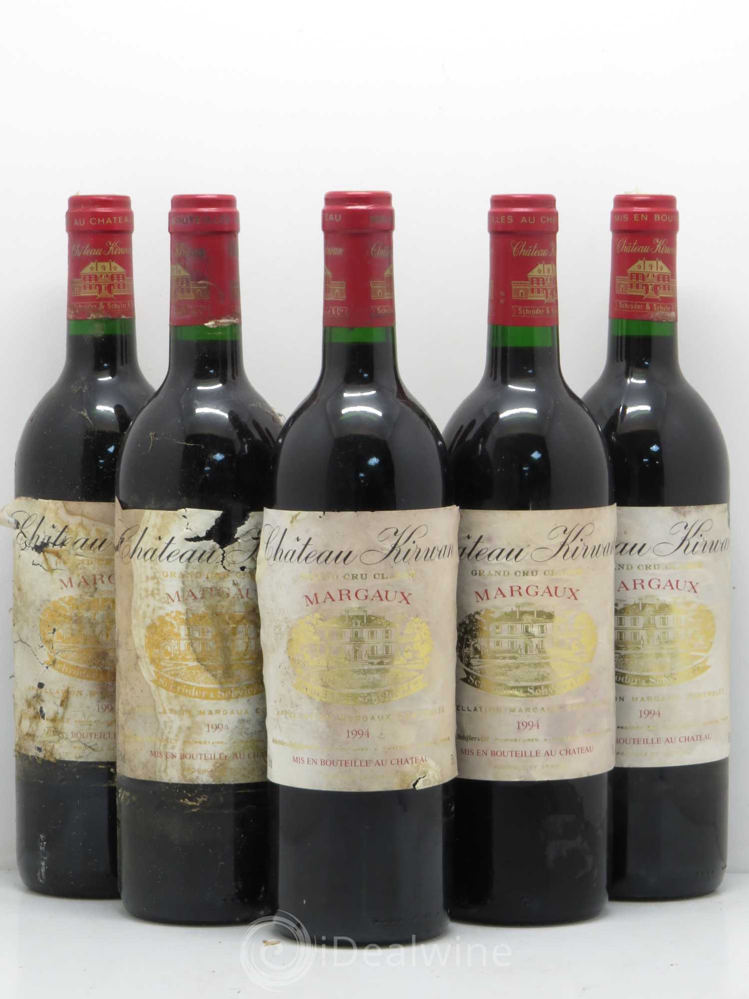 Château Kirwan 3ème Grand Cru Classé 1994 - Lot de 5 bouteilles - 0