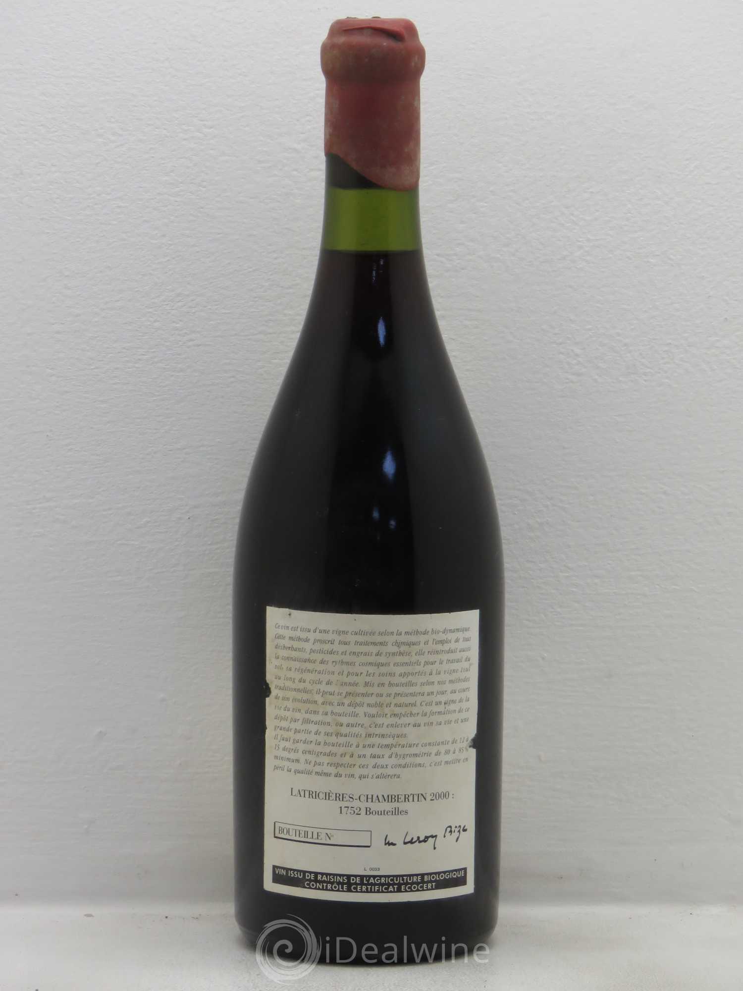 Latricières-Chambertin Grand Cru Leroy (Domaine) 2000 - Lot de 1 bouteille - 1