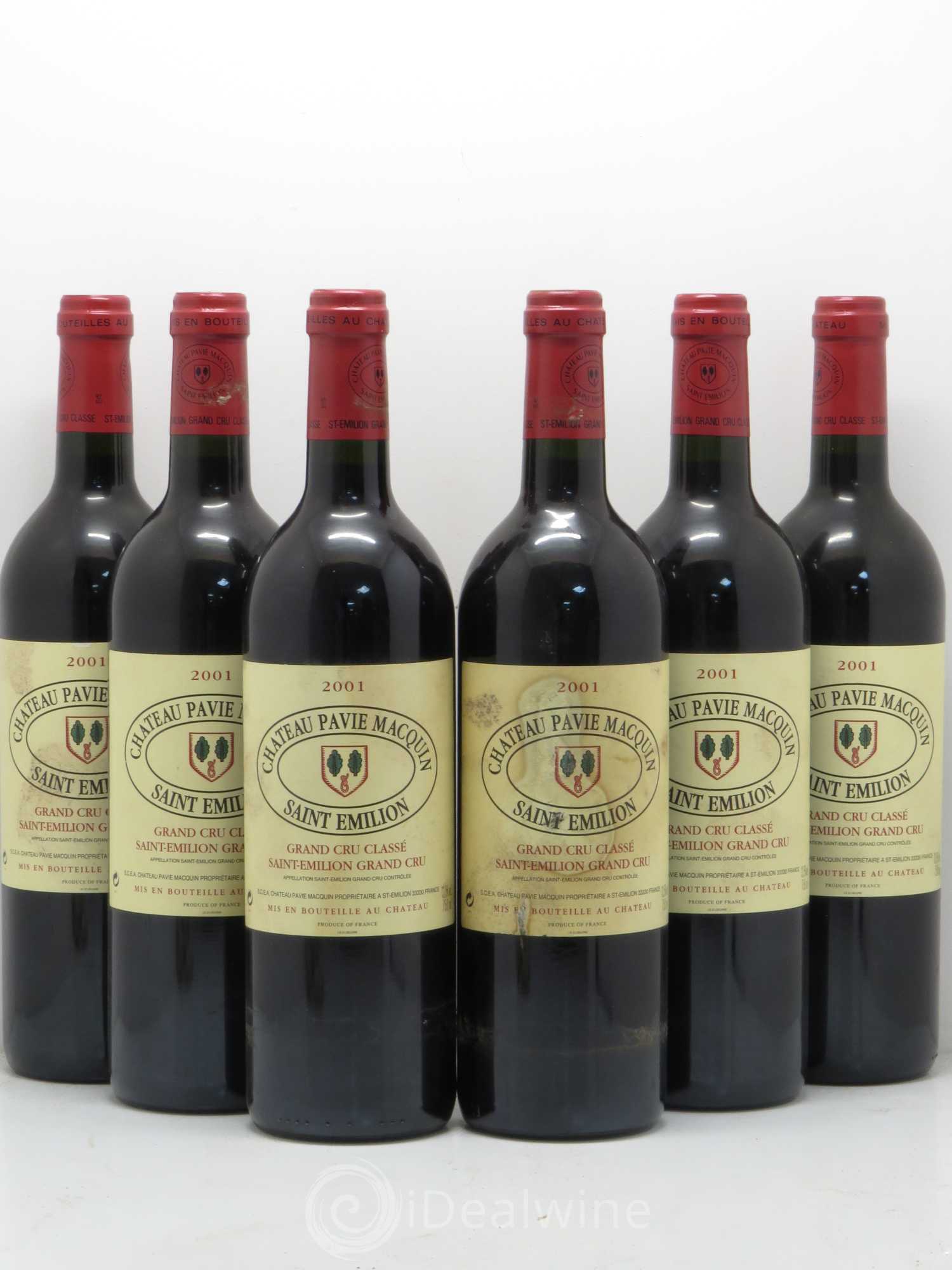 Château Pavie Macquin 1er Grand Cru Classé B 2001 - Lot de 6 bouteilles - 0