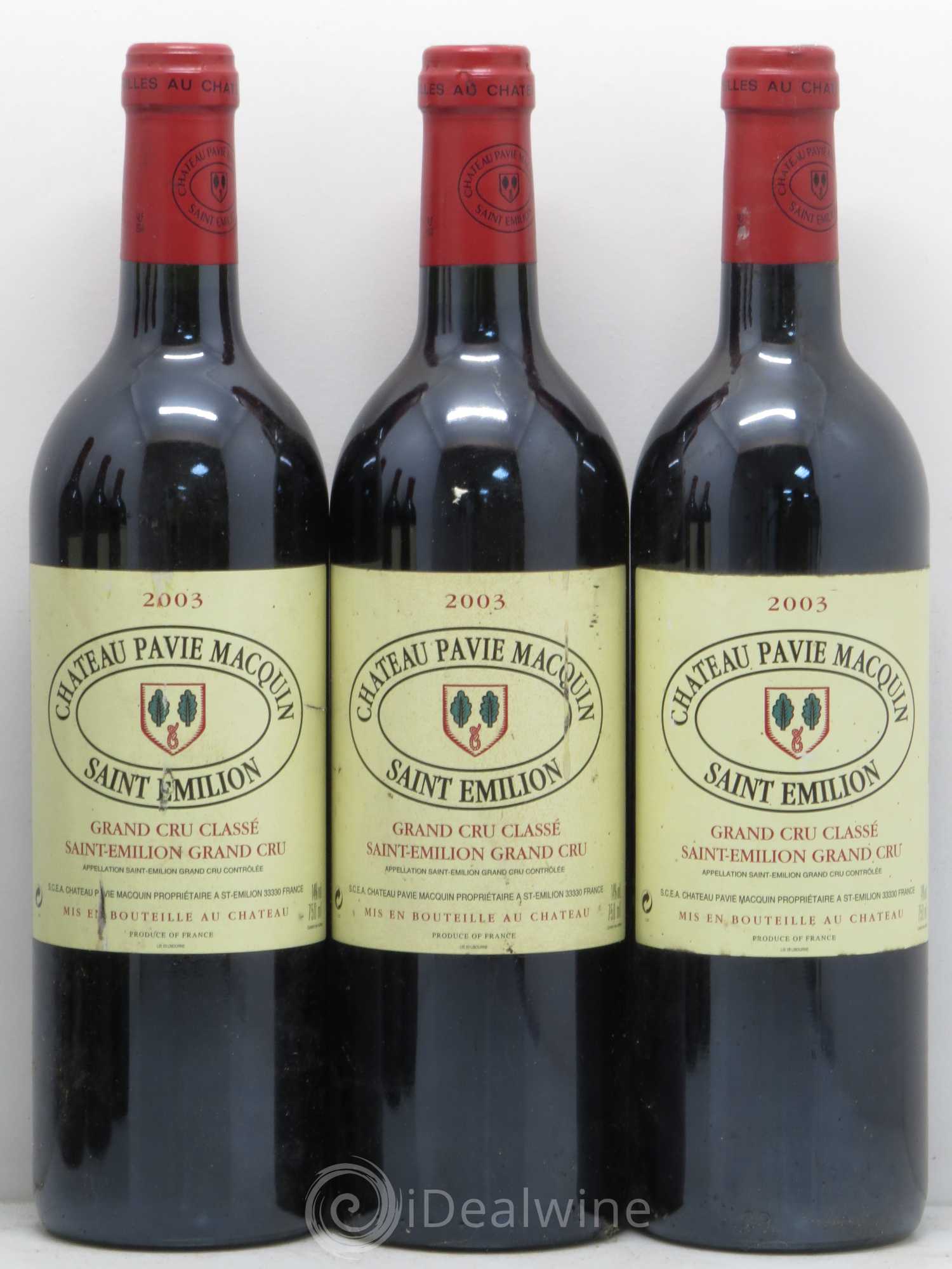 Château Pavie Macquin 1er Grand Cru Classé B 2003 - Lot de 6 bouteilles - 1