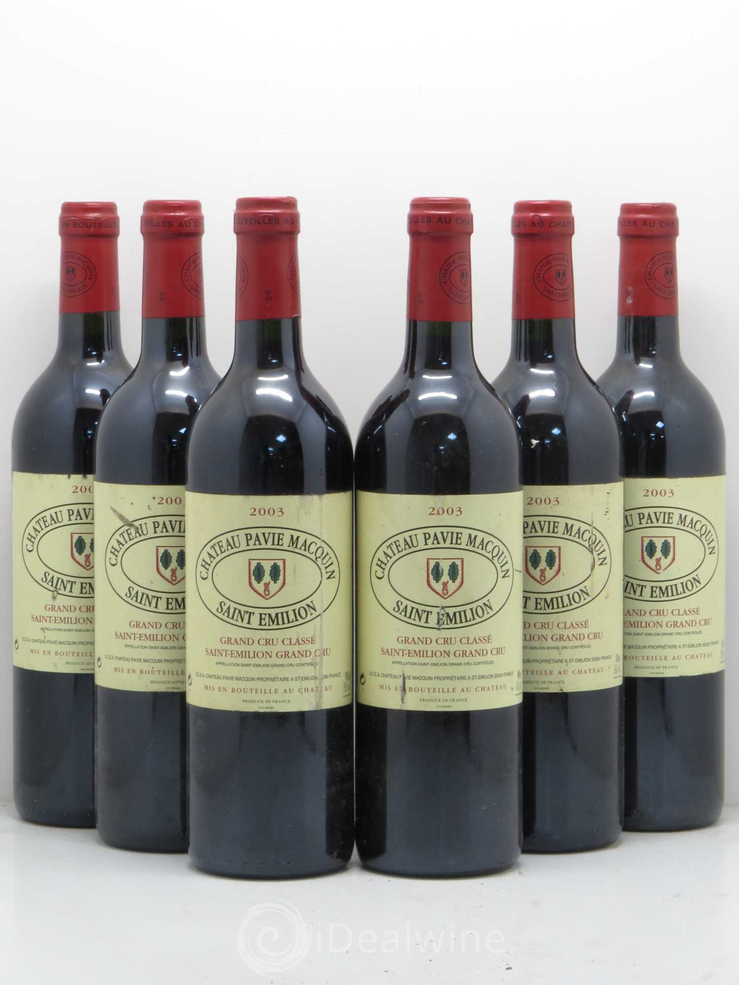 Château Pavie Macquin 1er Grand Cru Classé B 2003 - Lot de 6 bouteilles - 0
