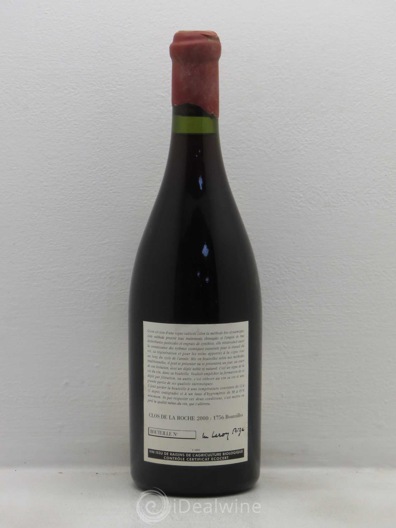Clos de la Roche Grand Cru Leroy (Domaine) 2000 - Lot de 1 bouteille - 1