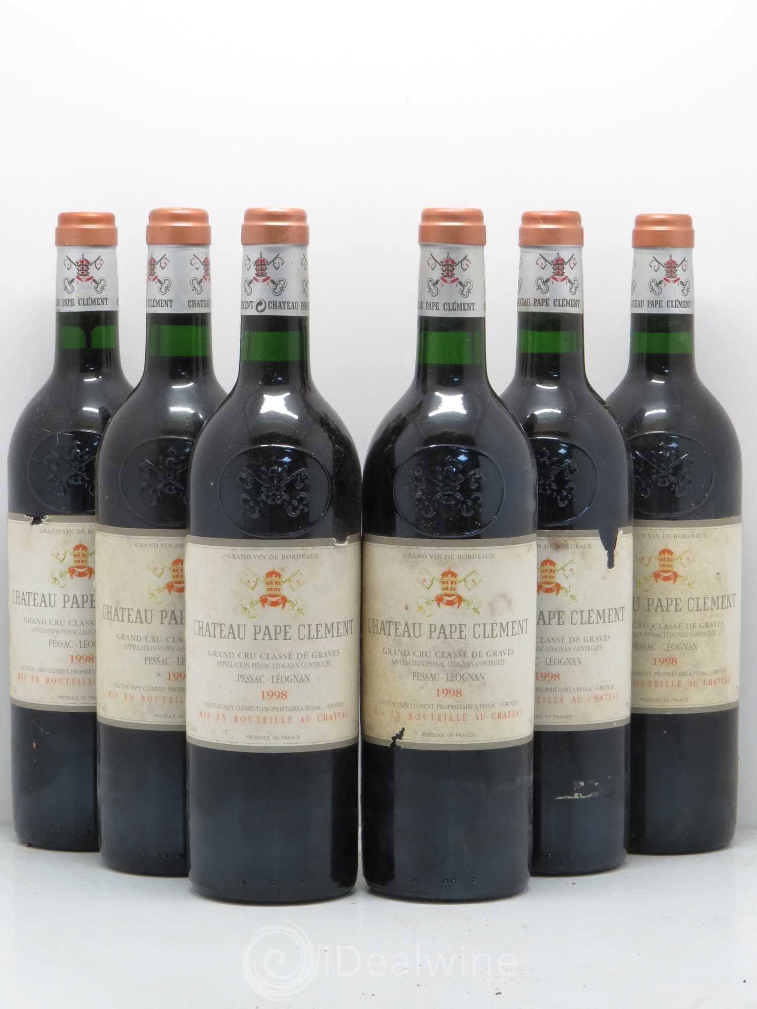 Château Pape Clément Cru Classé de Graves 1998 - Lot de 6 bouteilles - 0