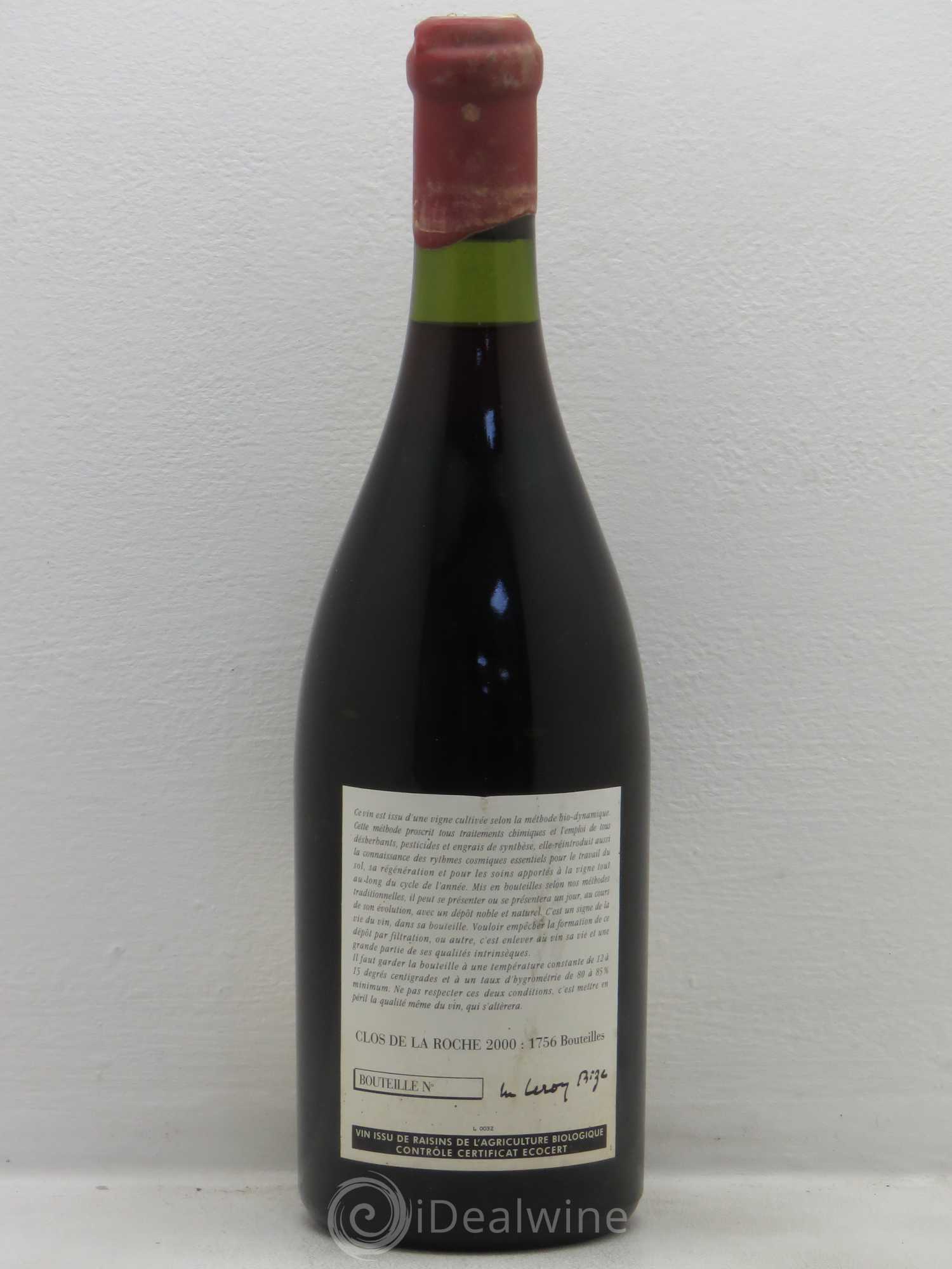 Clos de la Roche Grand Cru Leroy (Domaine) 2000 - Lot de 1 bouteille - 1
