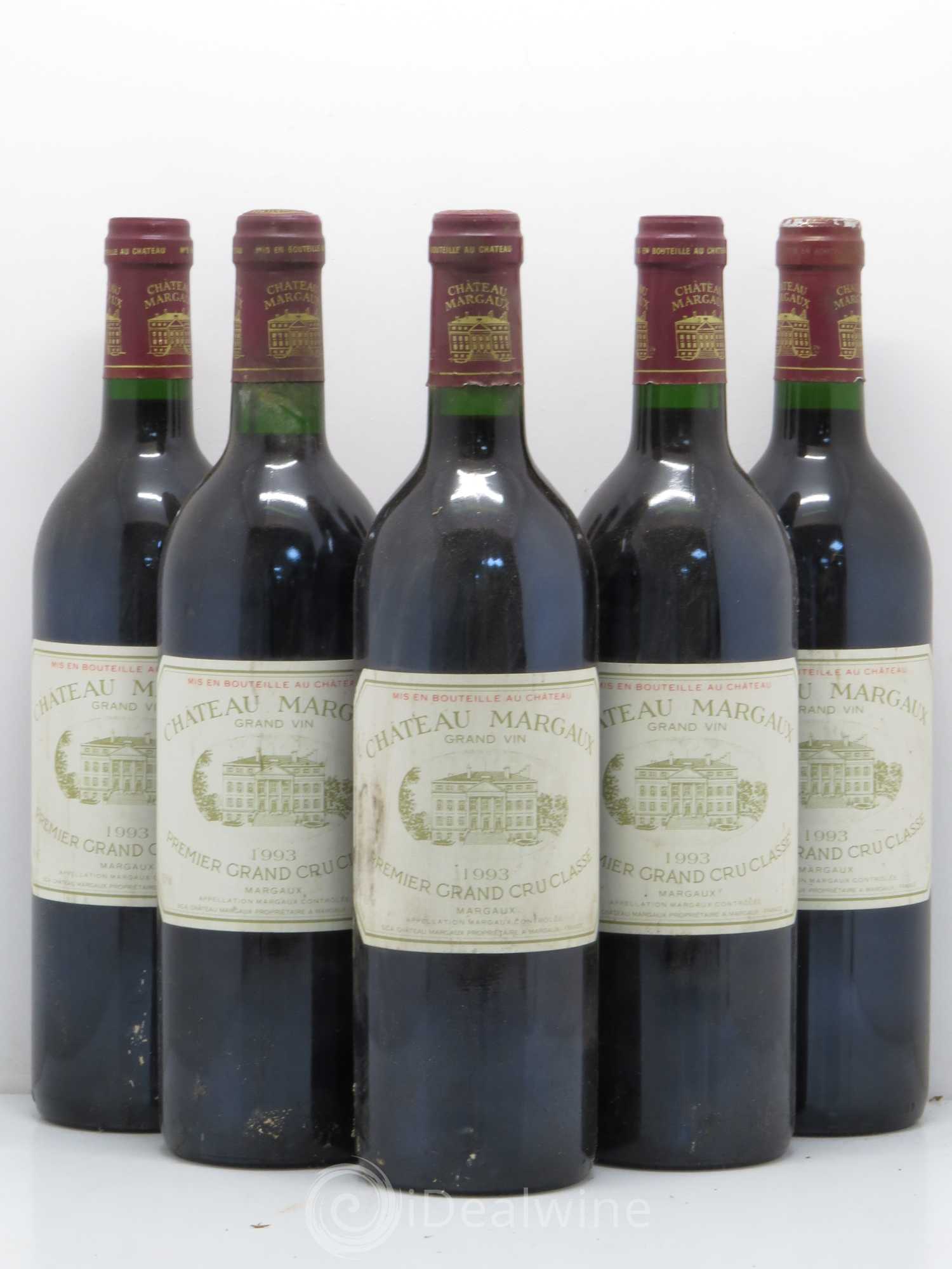 Château Margaux 1er Grand Cru Classé 1993 - Lot de 5 bouteilles - 0