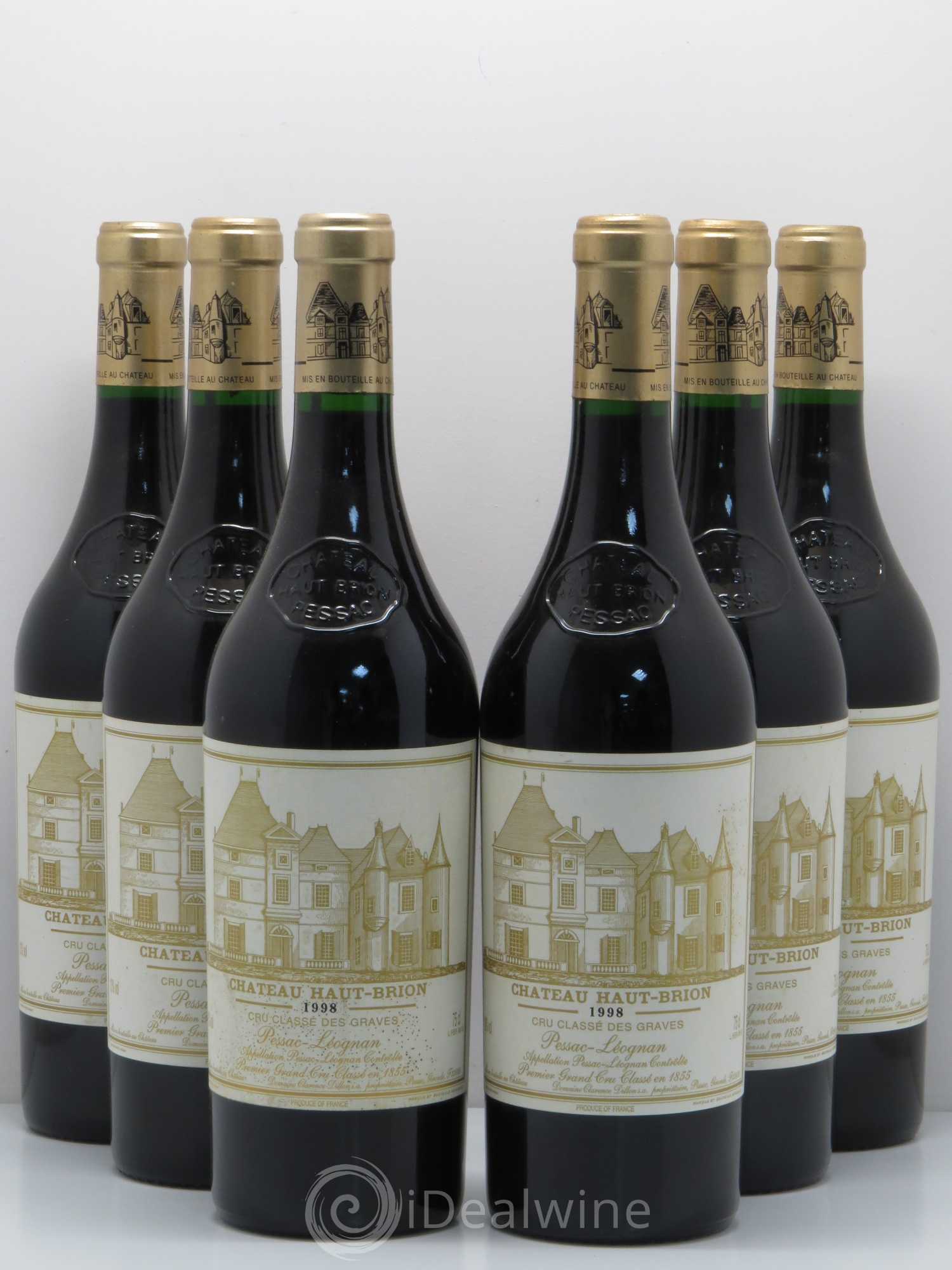 Château Haut Brion 1er Grand Cru Classé 1998 - Lot de 6 bouteilles - 0