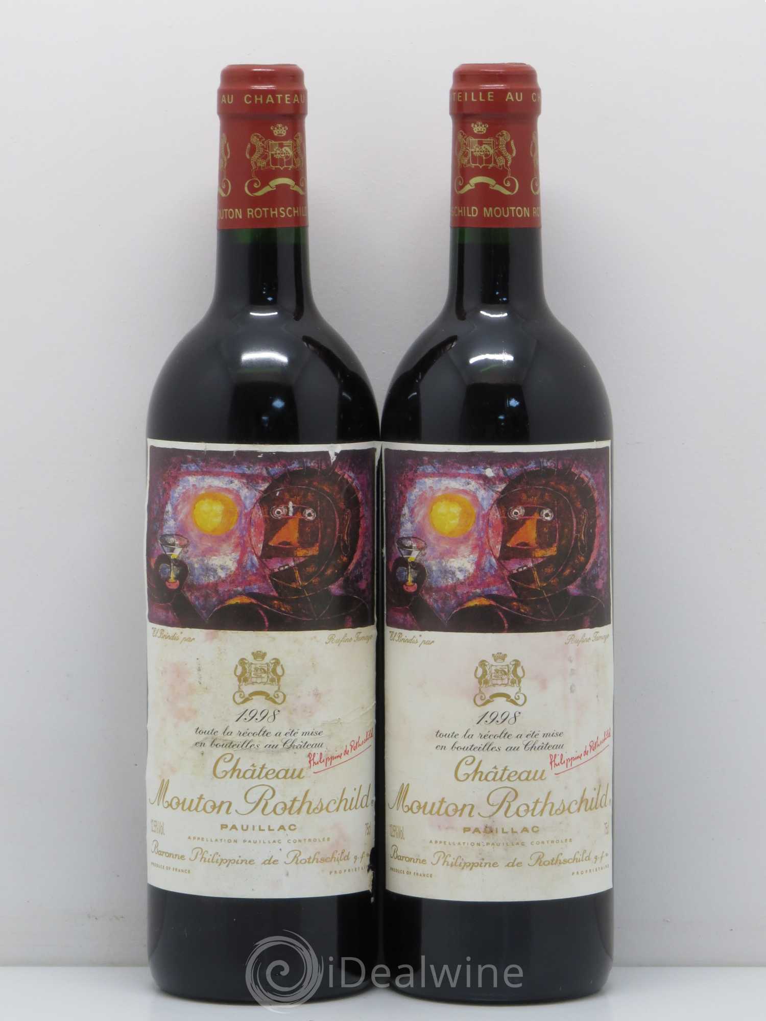 Château Mouton Rothschild 1er Grand Cru Classé 1998 - Lot de 2 bouteilles - 0