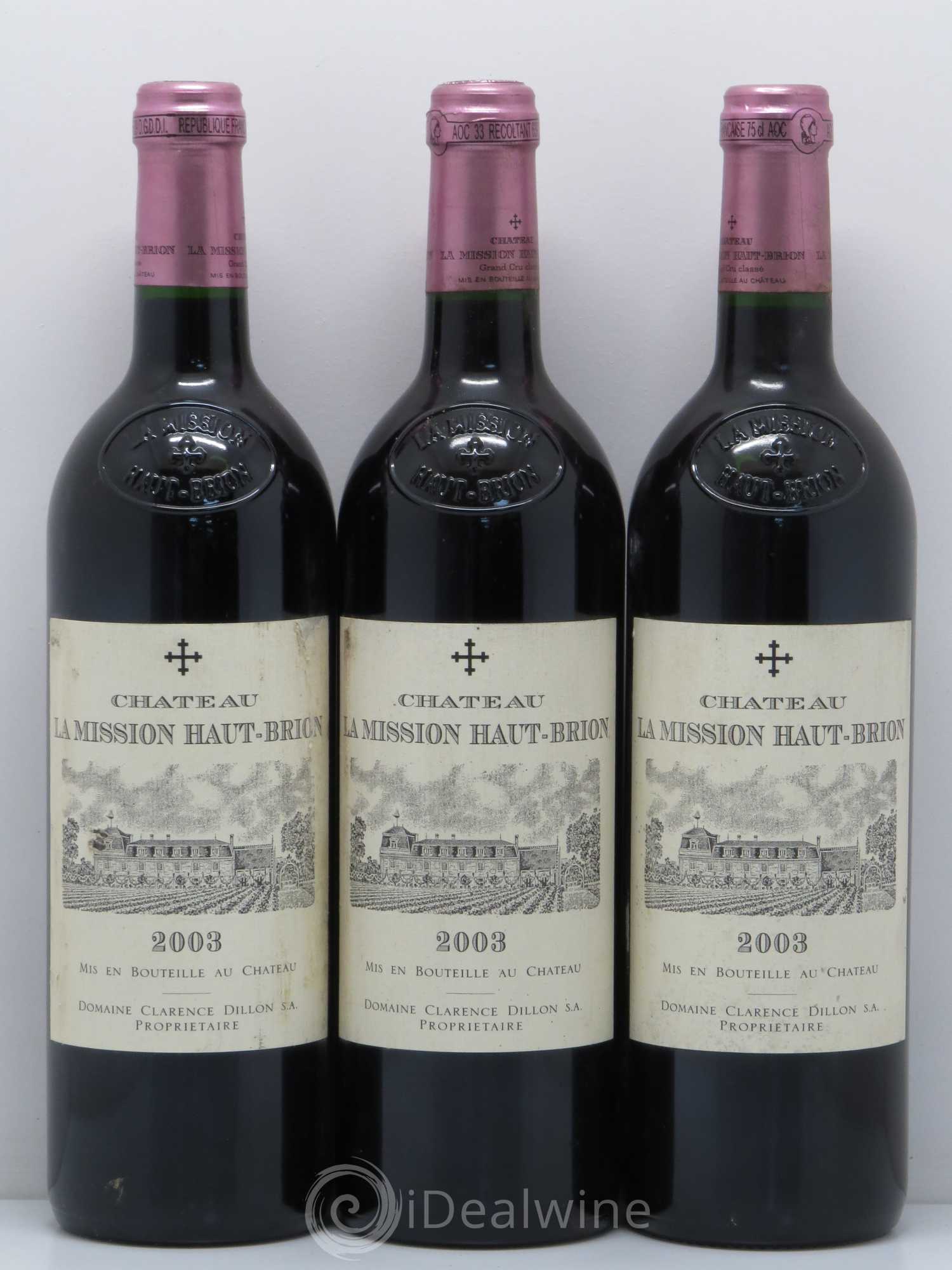 Château la Mission Haut-Brion Cru Classé de Graves 2003 - Lot de 3 bouteilles - 0