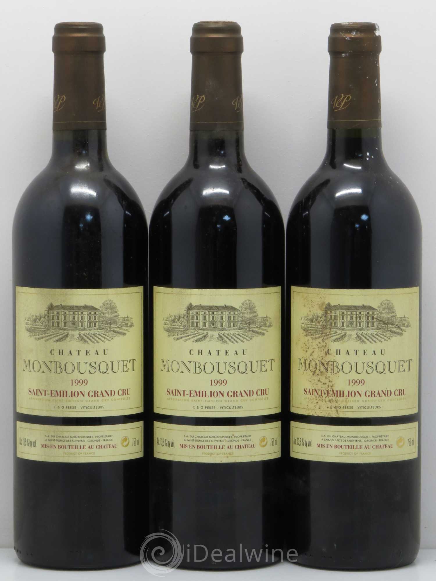 Château Monbousquet Grand Cru Classé 1999 - Lot de 3 bouteilles - 0