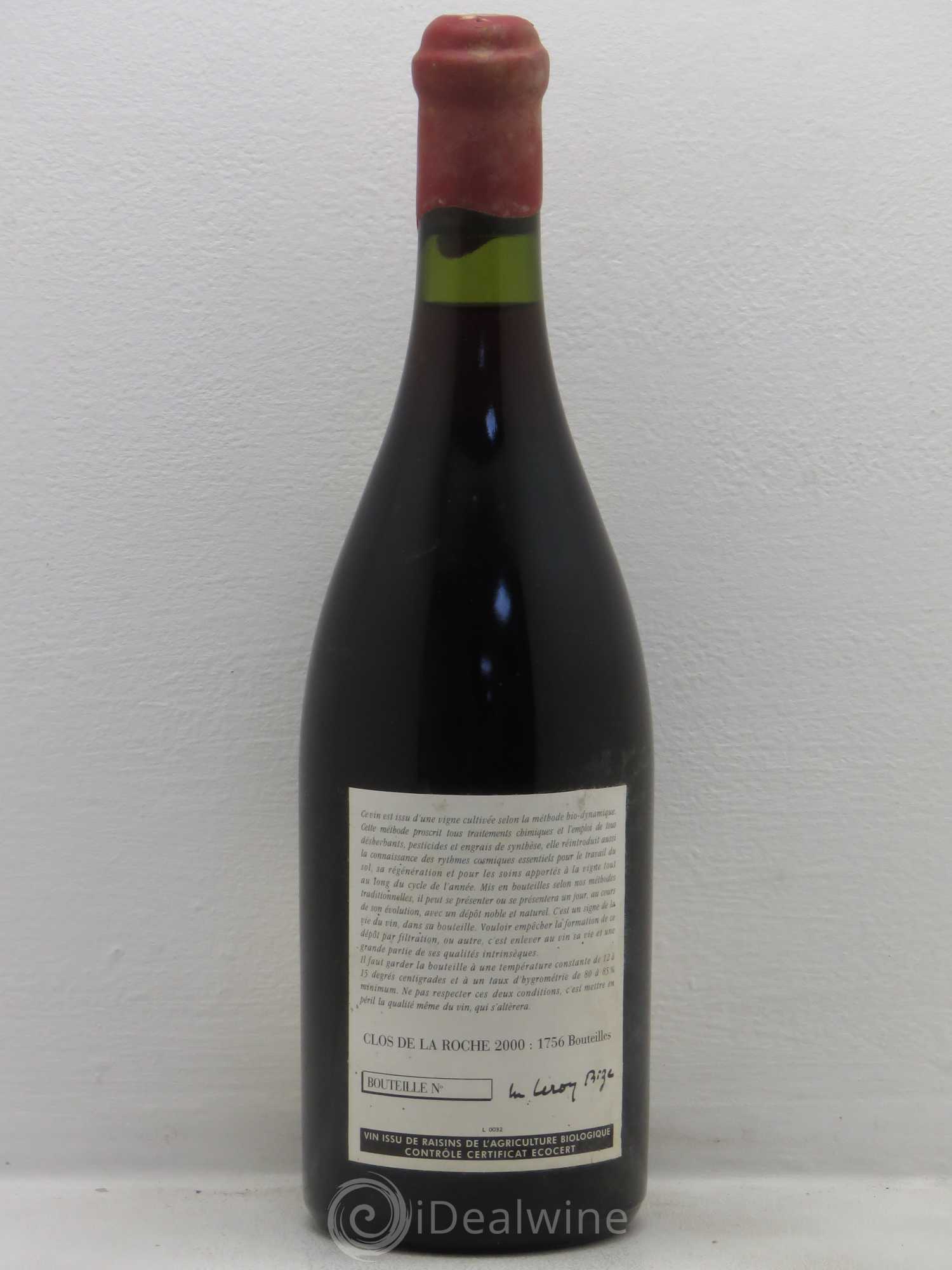 Clos de la Roche Grand Cru Leroy (Domaine) 2000 - Lot de 1 bouteille - 1