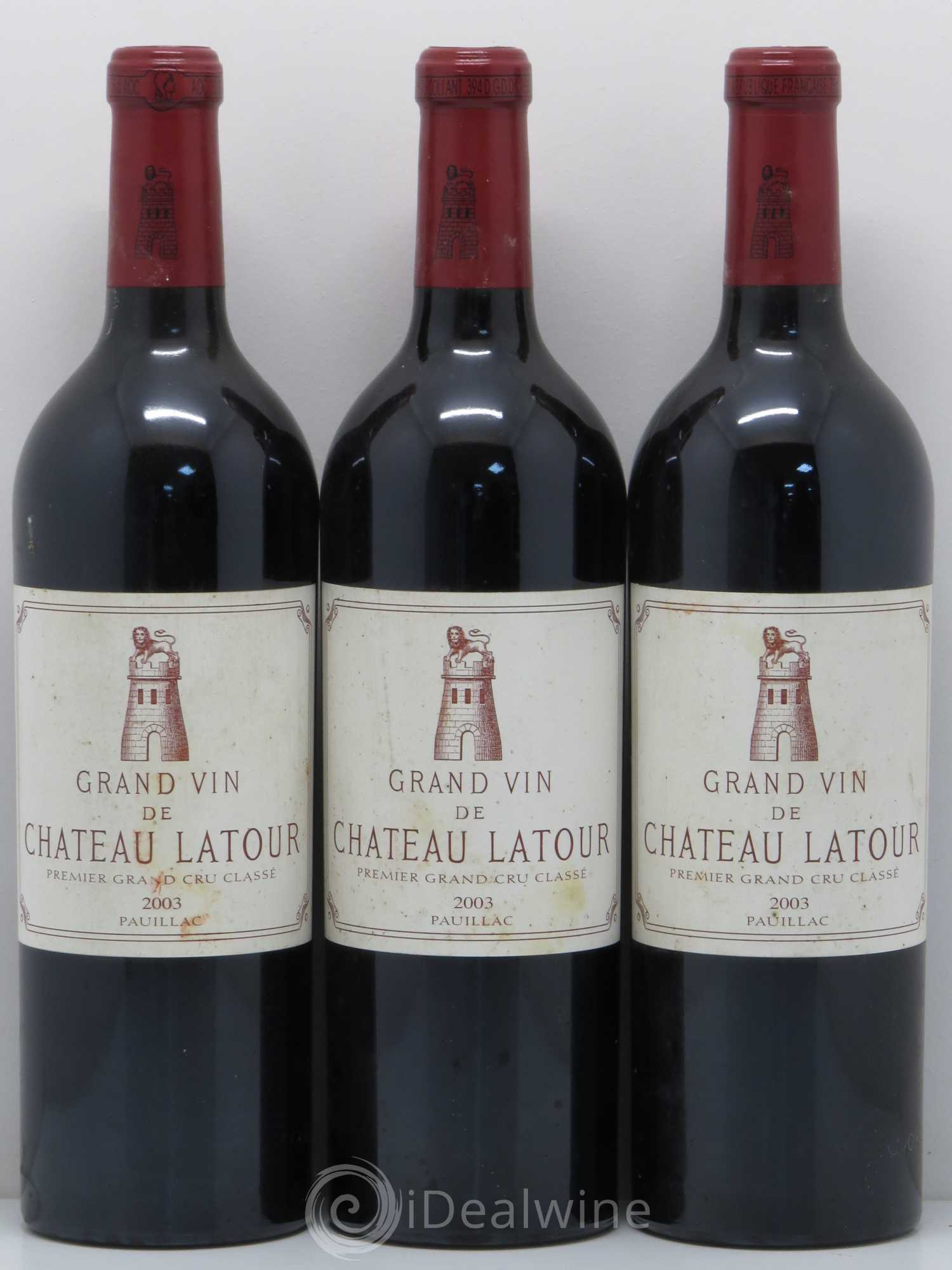 Château Latour 1er Grand Cru Classé 2003 - Lot de 3 bouteilles - 0
