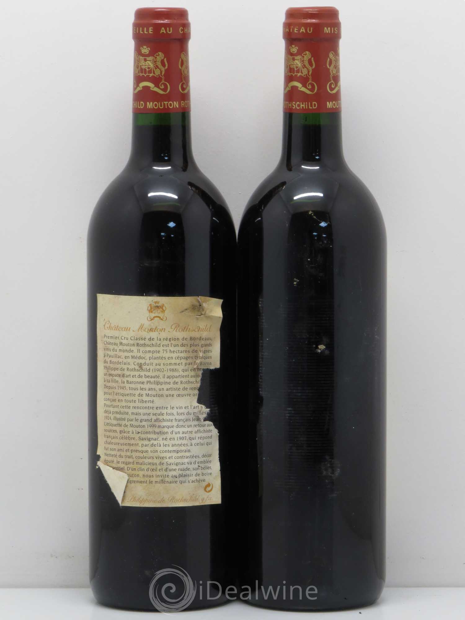 Château Mouton Rothschild 1er Grand Cru Classé 1999 - Lot de 2 bouteilles - 1