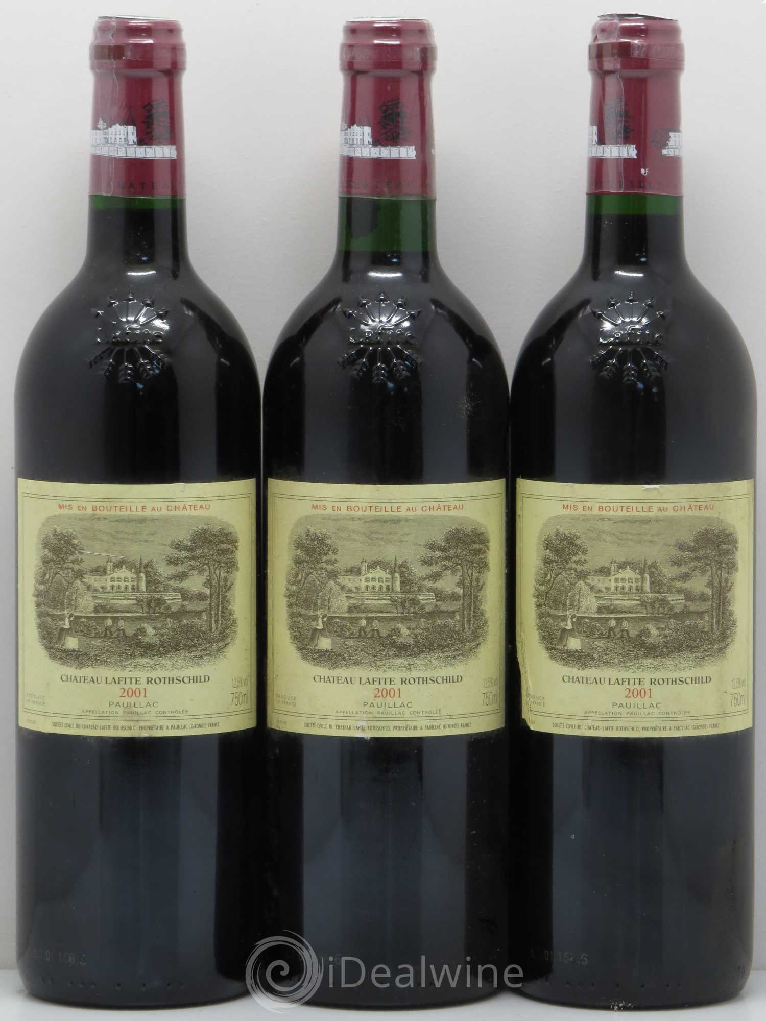 Château Lafite Rothschild 1er Grand Cru Classé 2001 - Lot de 3 bouteilles - 0