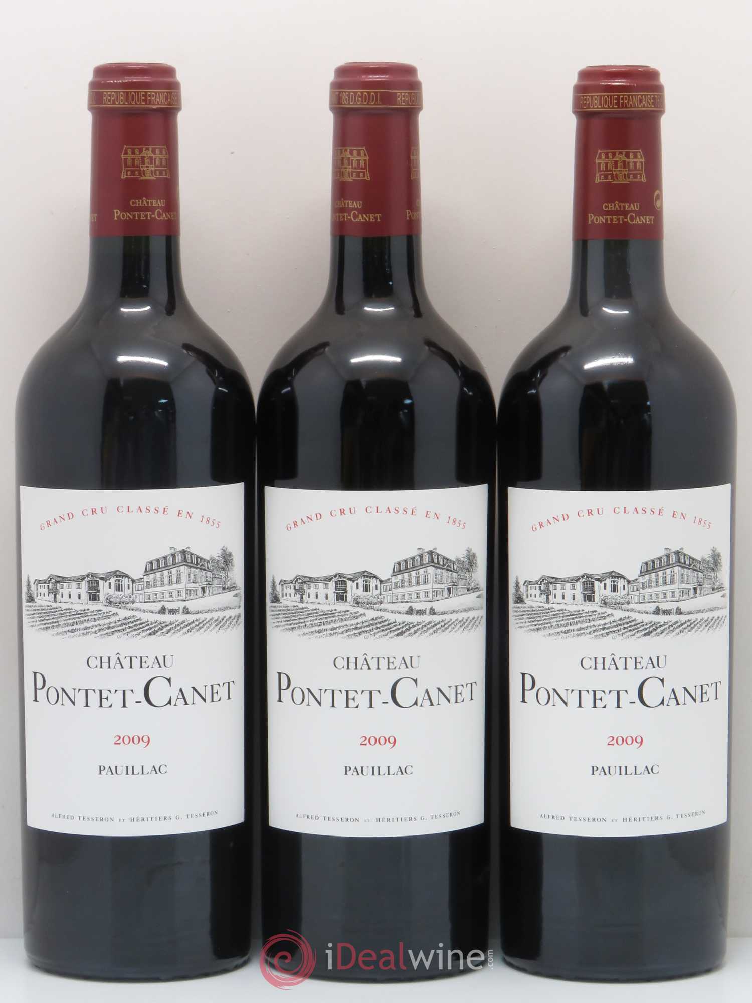 Château Pontet Canet 5ème Grand Cru Classé 2009 - Lot de 3 bouteilles - 0