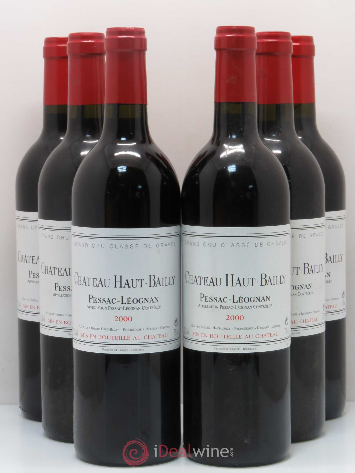 Château Haut-Bailly Cru Classé de Graves 2000 - Lot de 6 bouteilles - 0