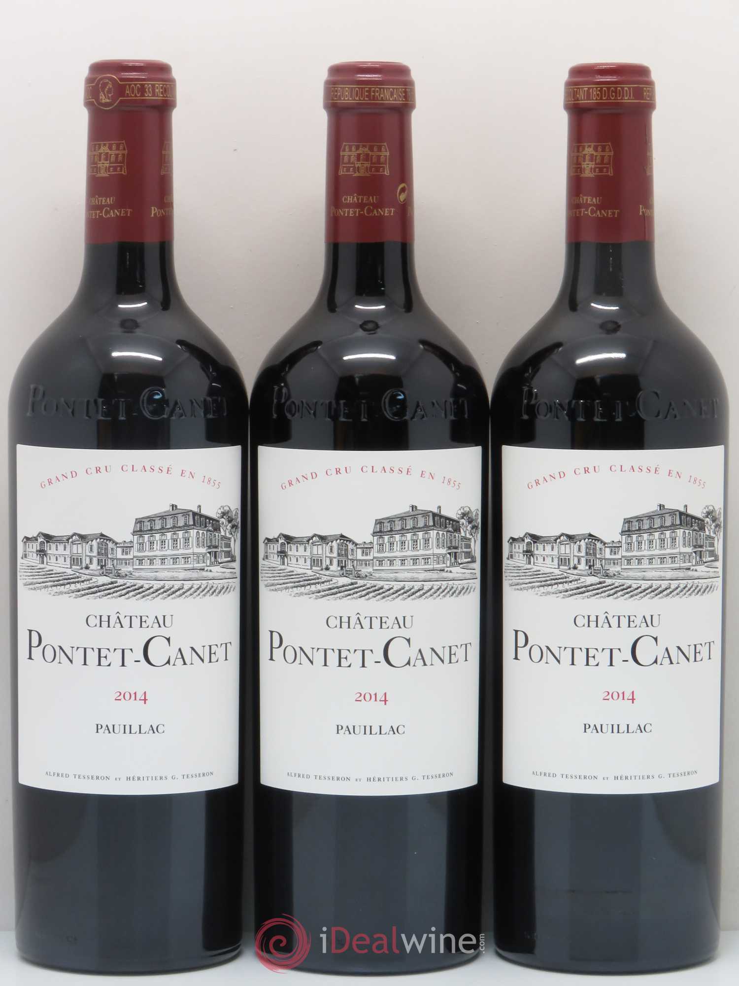 Château Pontet Canet 5ème Grand Cru Classé 2014 - Lot de 3 bouteilles - 0