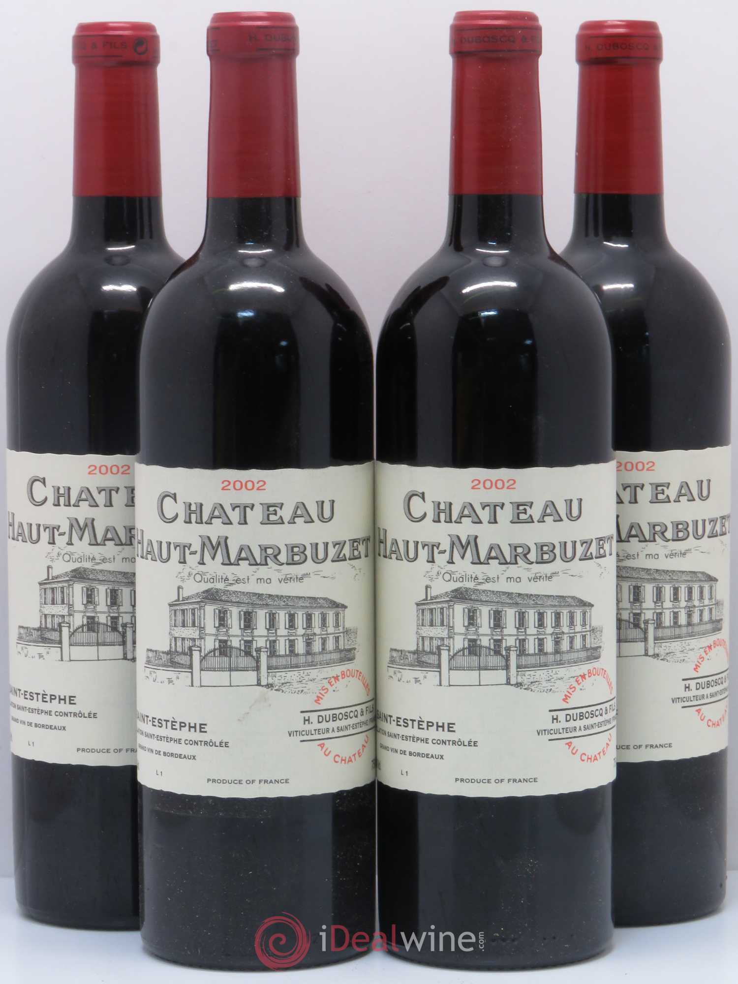 Château Haut Marbuzet 2002 - Lot de 4 bouteilles - 0