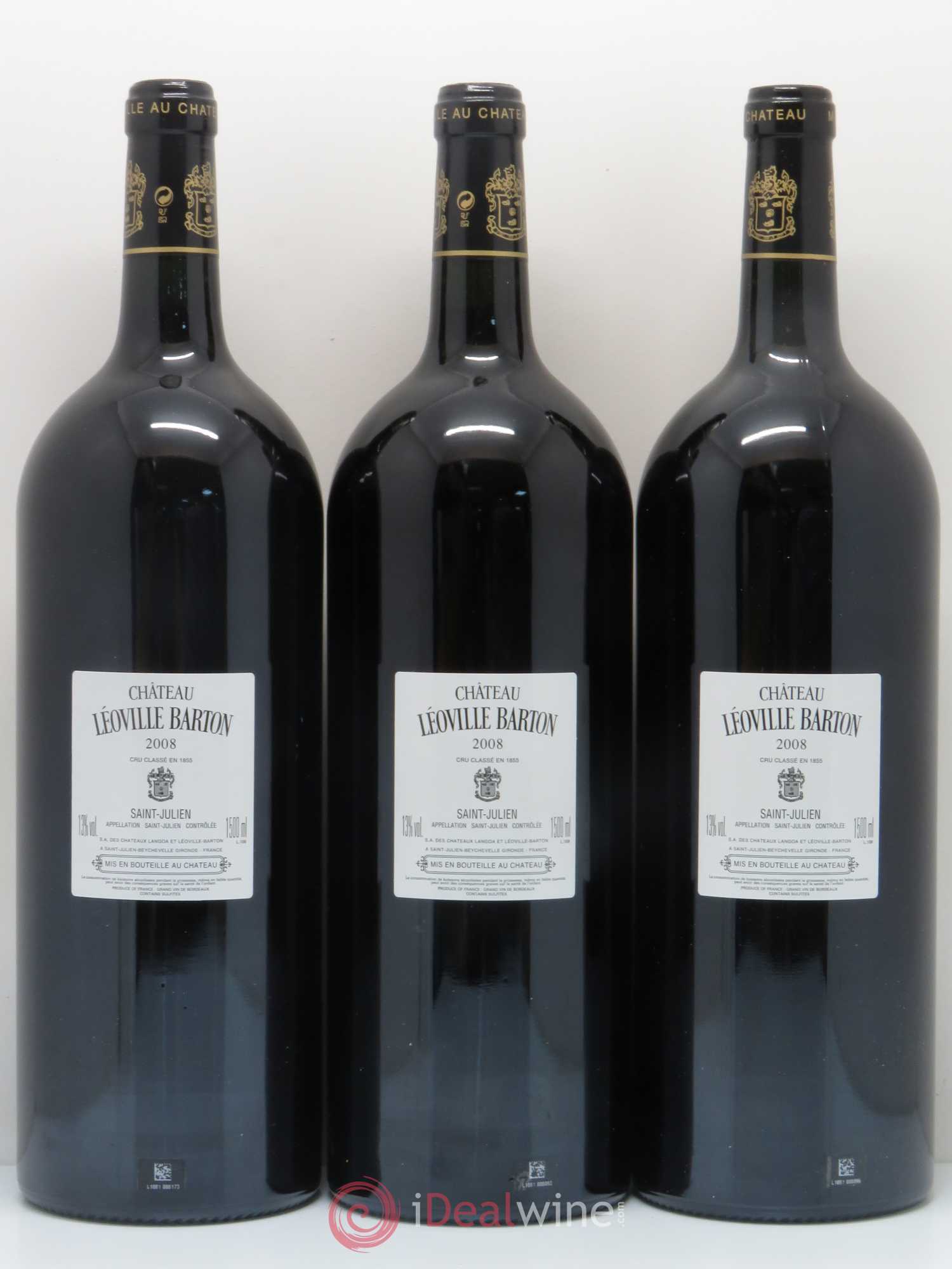 Château Léoville Barton 2ème Grand Cru Classé 2008 - Lot de 3 magnums - 1