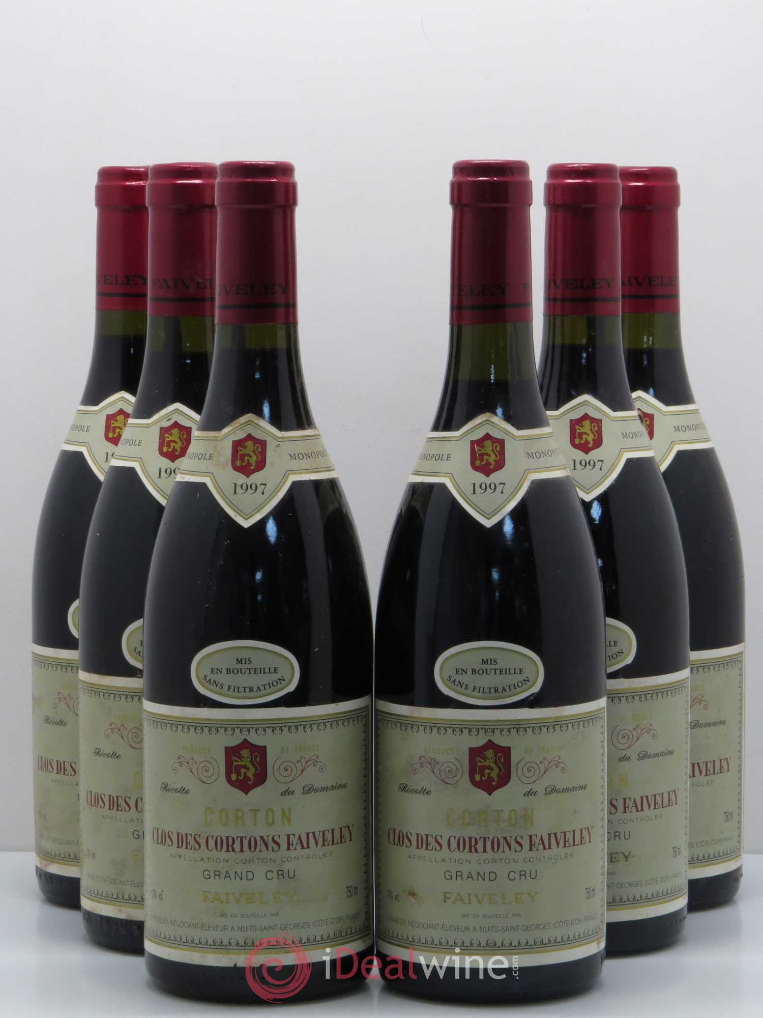Corton Grand Cru Clos des Cortons Faiveley 1997 - Lot de 6 bouteilles - 0