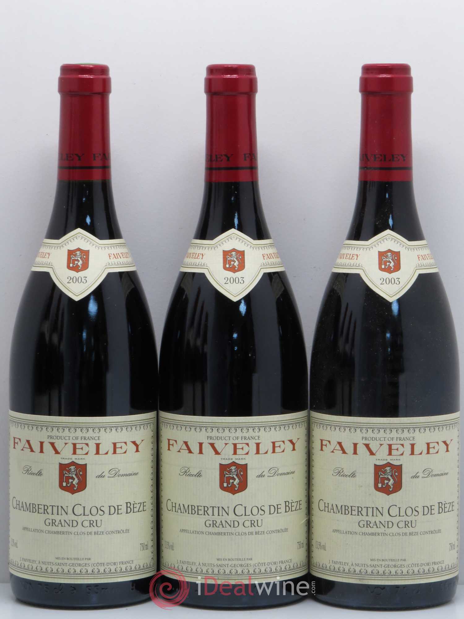 Chambertin Clos de Bèze Grand Cru Faiveley 2003 - Lot de 6 bouteilles - 1