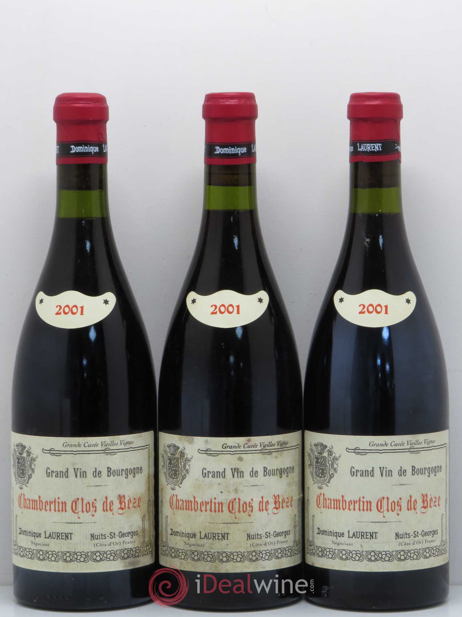 Chambertin Clos de Bèze Grand Cru Grande cuvée Vieilles vignes Dominique Laurent 2001 - Lot de 6 bouteilles - 2