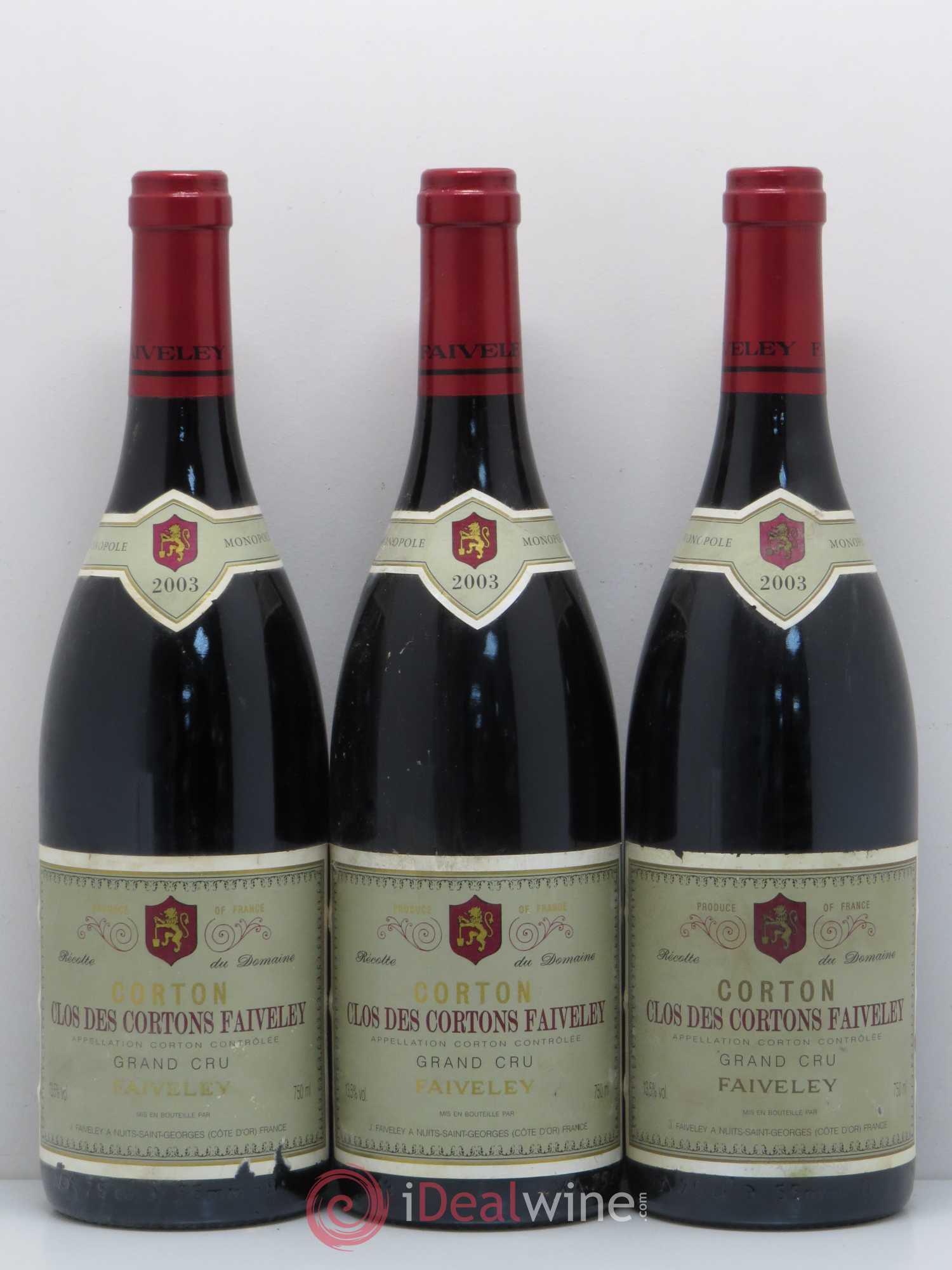 Corton Grand Cru Clos des Cortons Faiveley 2003 - Lot de 6 bouteilles - 2