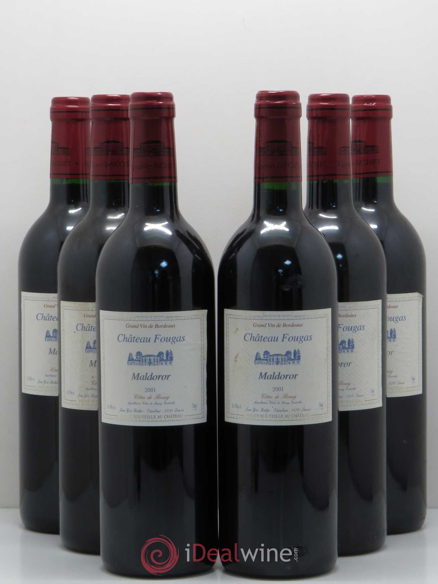 Château Fougas Maldoror 2001 - Lot de 6 bouteilles - 0