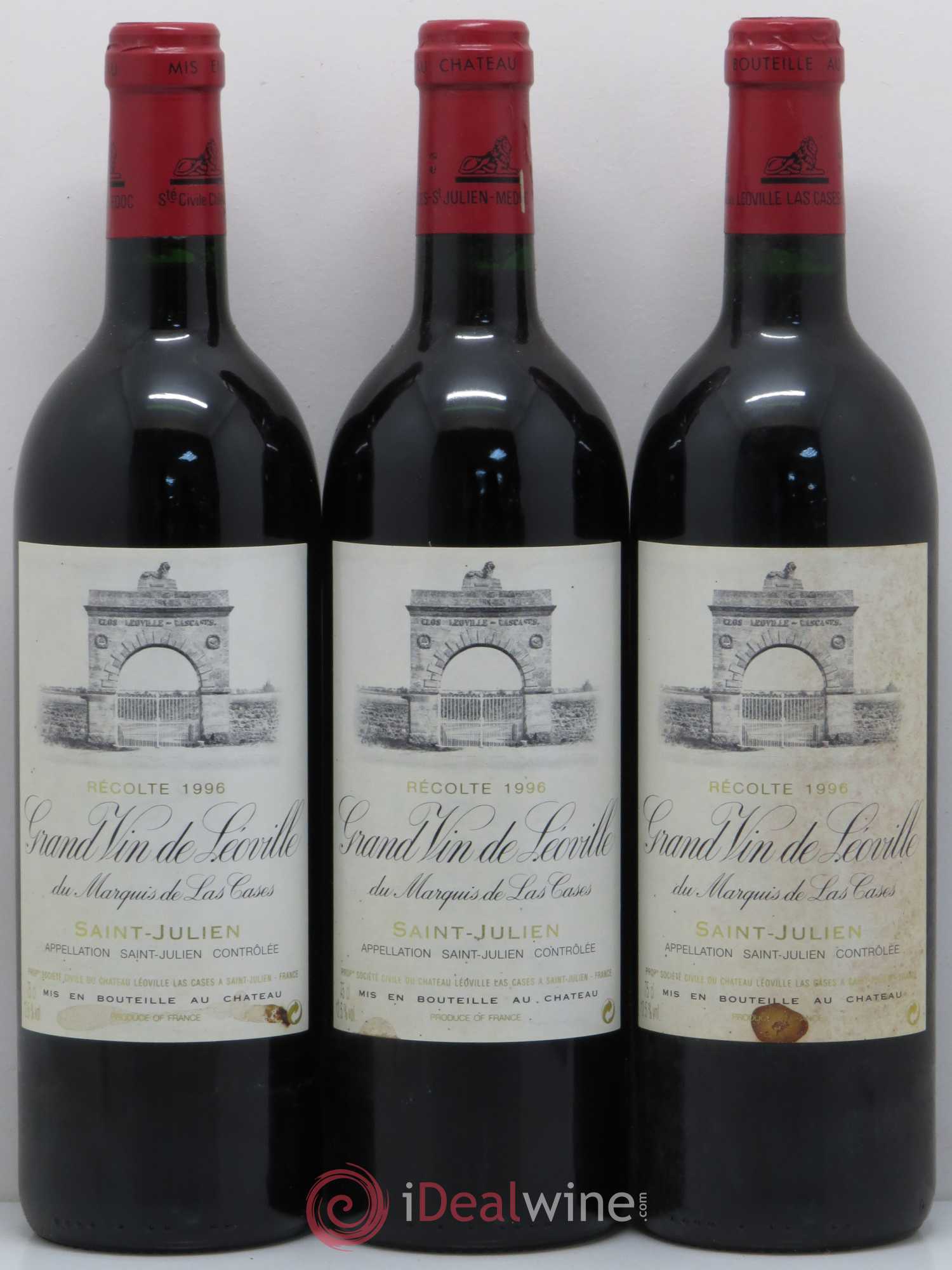 Château Léoville Las Cases 2ème Grand Cru Classé 1996 - Lot de 3 bouteilles - 0