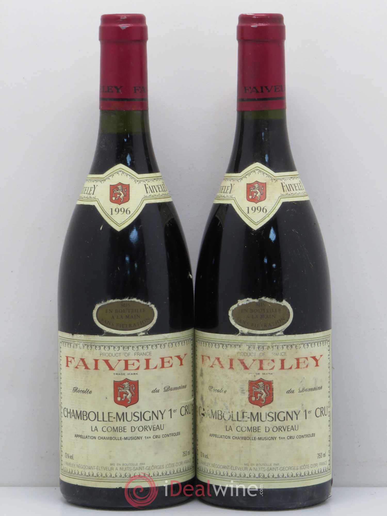 Chambolle-Musigny 1er Cru Combe d'Orveau Faiveley 1996 - Lot de 2 bouteilles - 0