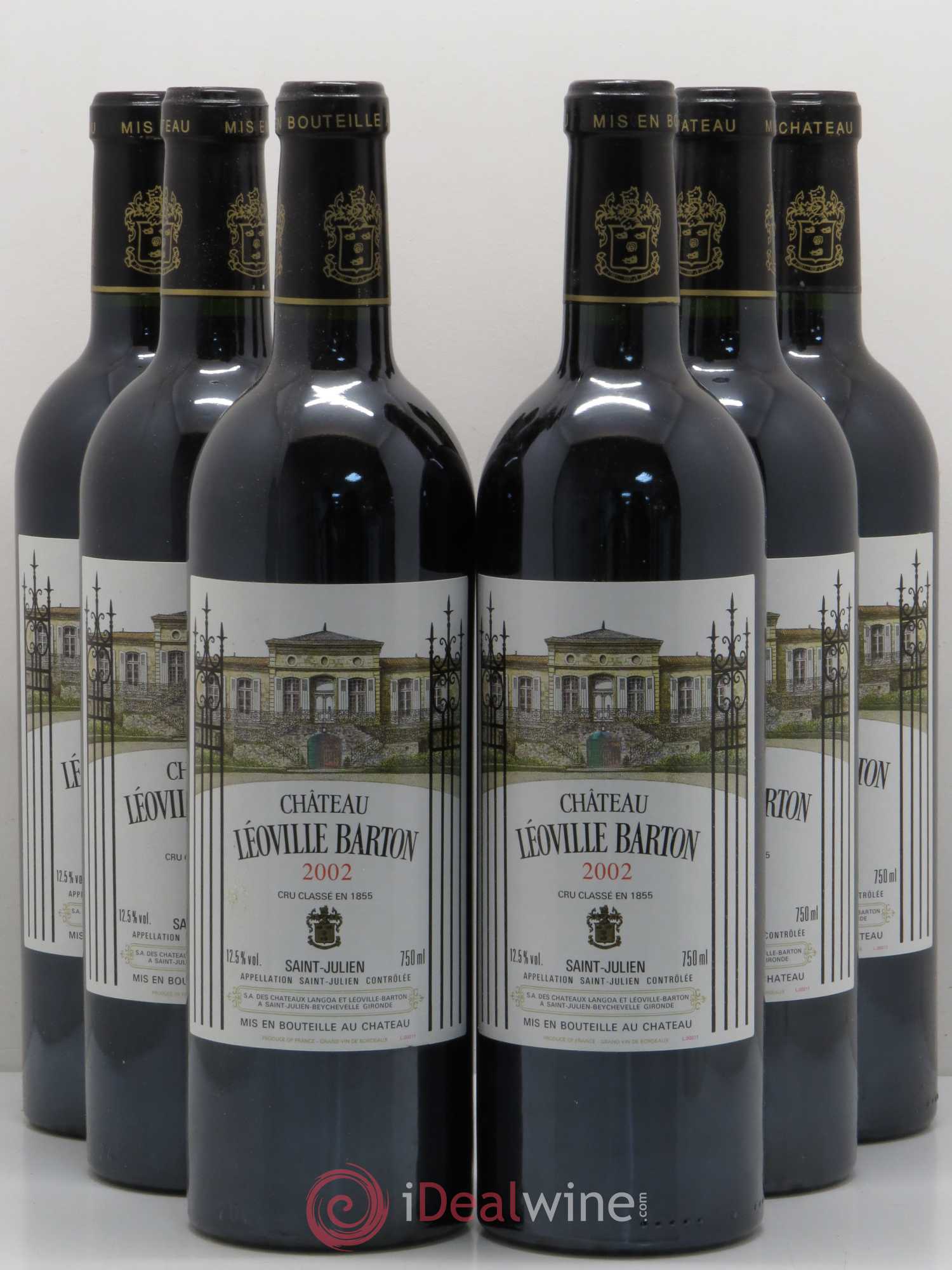 Château Léoville Barton 2ème Grand Cru Classé 2002 - Lot de 6 bouteilles - 0