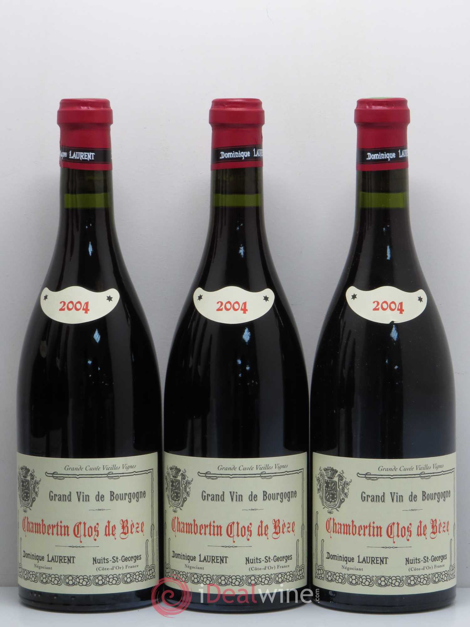 Chambertin Clos de Bèze Grand Cru Grande cuvée Vieilles vignes Dominique Laurent 2004 - Lot de 6 bouteilles - 1